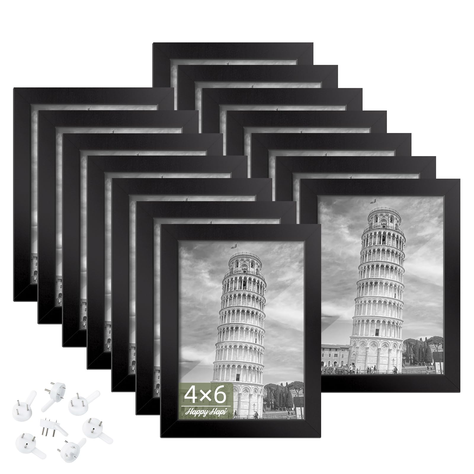 4x6 Picture Frame Set of 14, Photo Frame for 4x6 Pictures, Tabletop or Wall Mount Display Picture Frames for Prints, Photos, Pai
