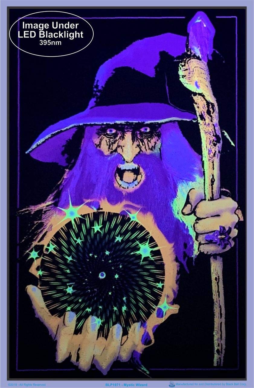 Mystic Wizard - Flocked Blacklight Poster - 23'' X 35''