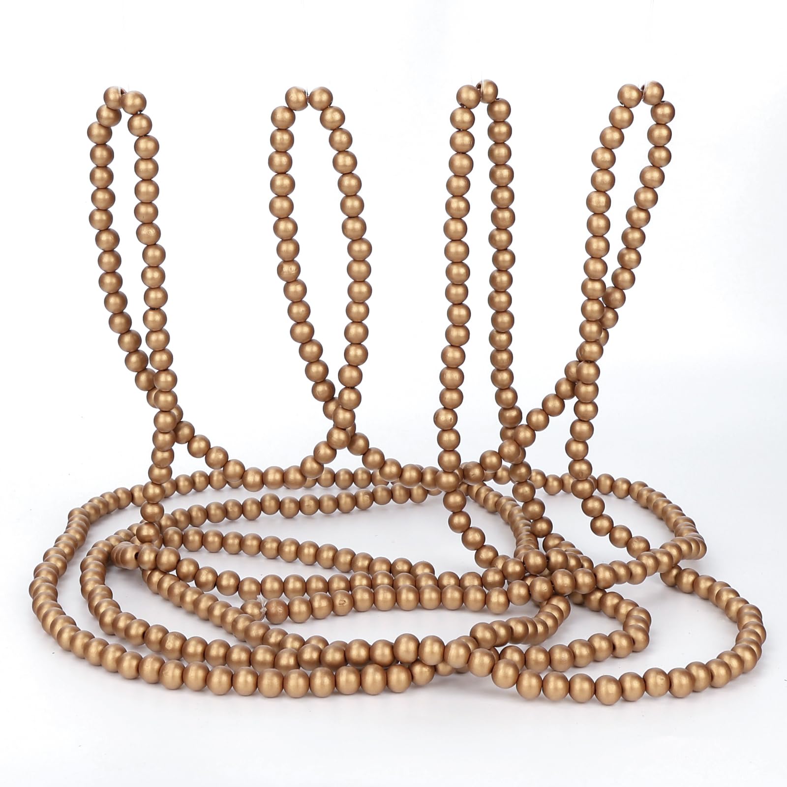 HSONAIGEE 16 Feet Christmas Wooden Beads Garland, Vintage Christmas Tree Bead Garland Farmhouse Fall Decor for Home and Festival