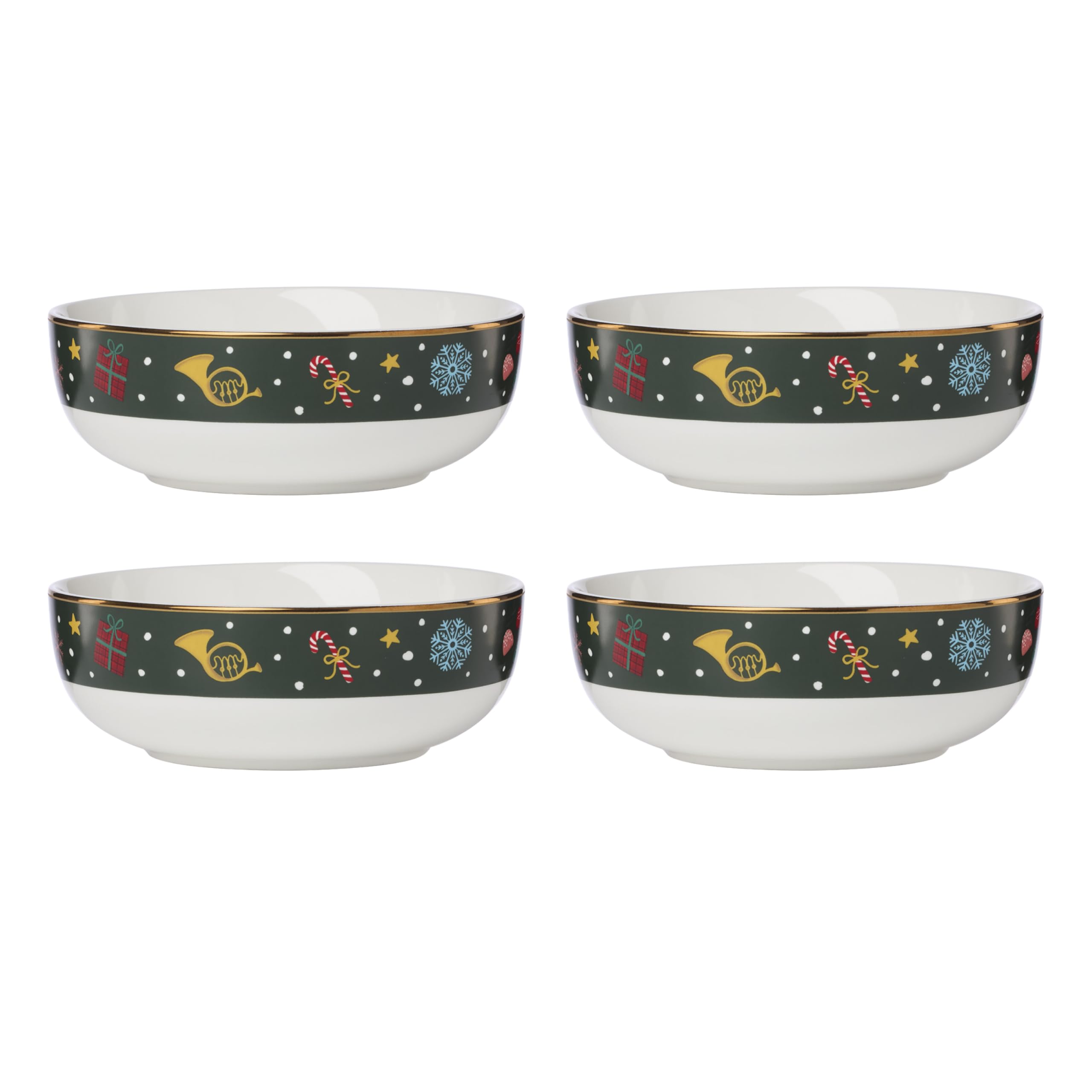 Lenox 898403 Nutcracker Ballet All Purpose Bowls, Service For 4, Christmas Dishes, Dinnerware Set, Holiday