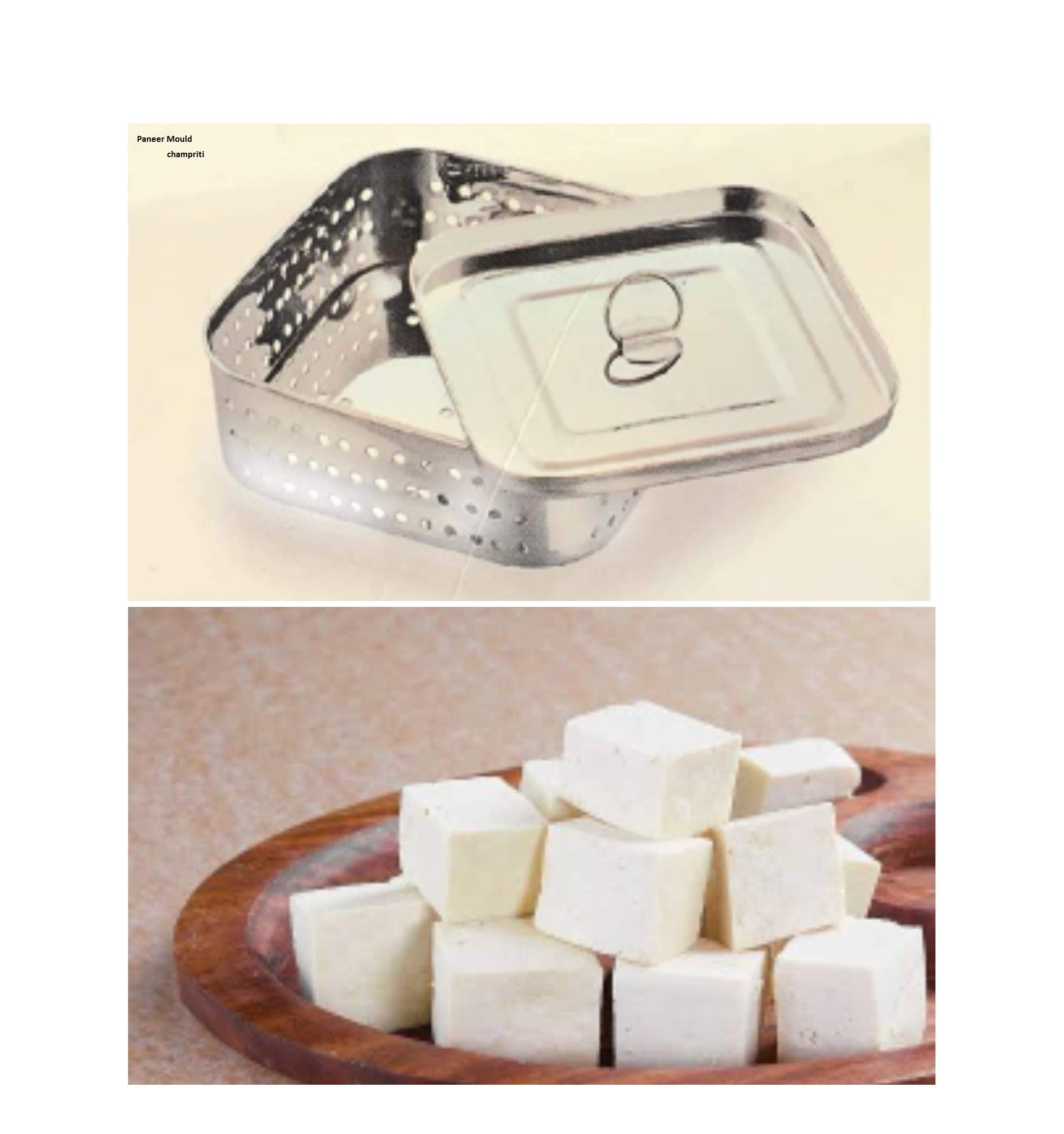 Champriti Square Paneer Maker Mould Stainless Steel 500 Ml Square Shape