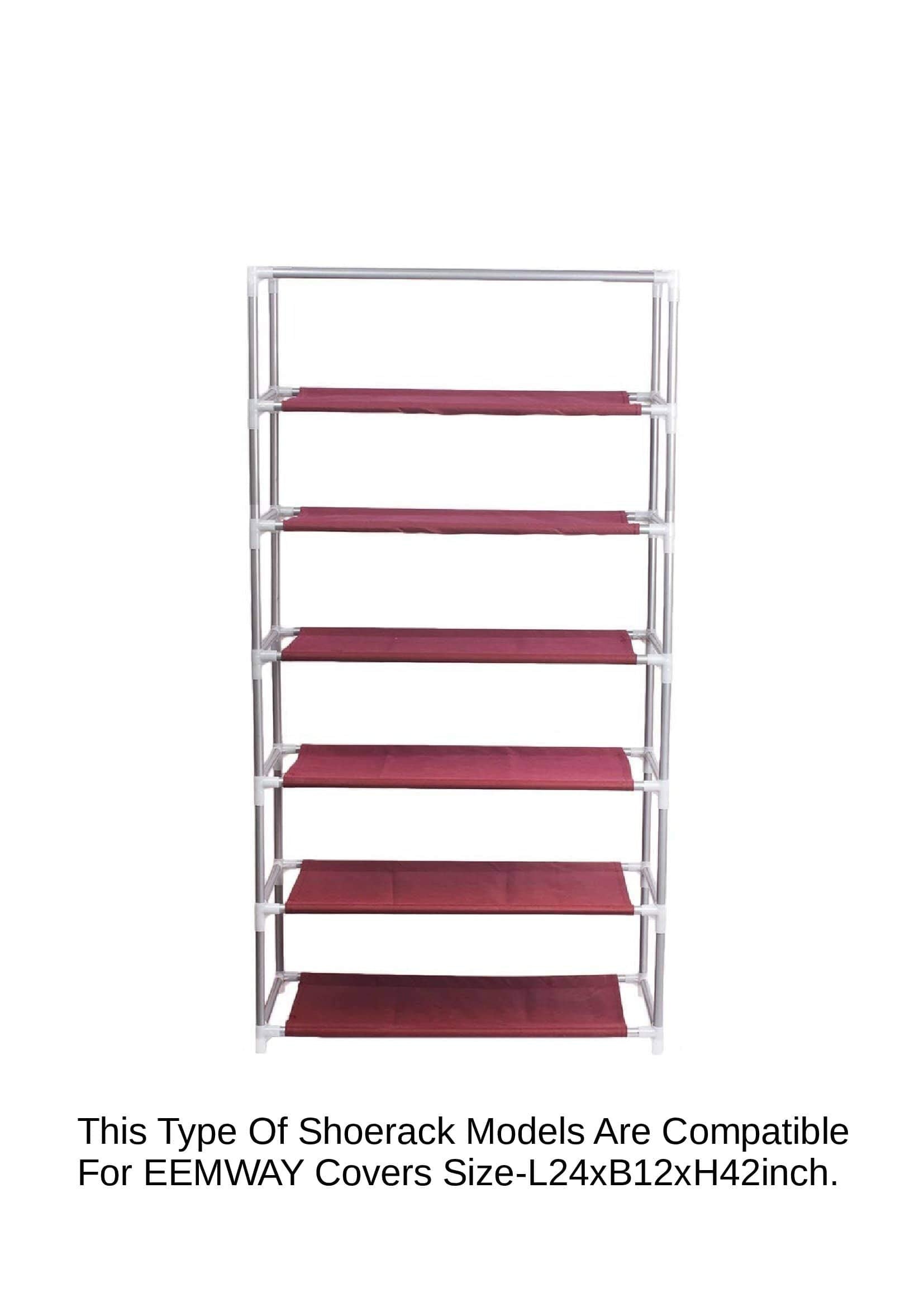 Eemway Fabric Cover/Outer Cover Of Shoestand Size-L24Xb12Xh42 Inches (Compatible For 6Layer Shoerack) (Black)