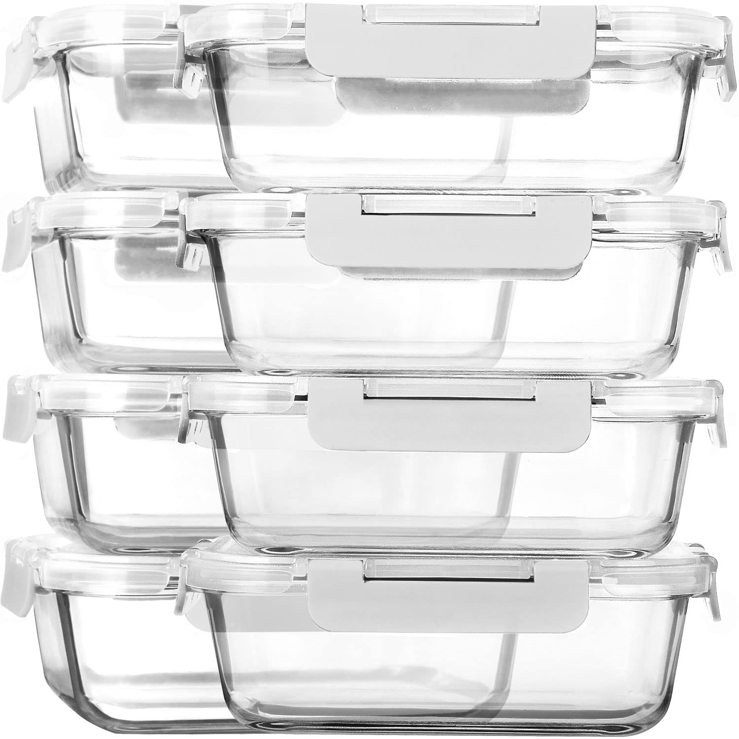 [8-Pack,30 oz]Glass Meal Prep Containers,MCIRCO Glass Food Storage Containers,Airtight Glass lunch Containers with Lids - BPA-Fr