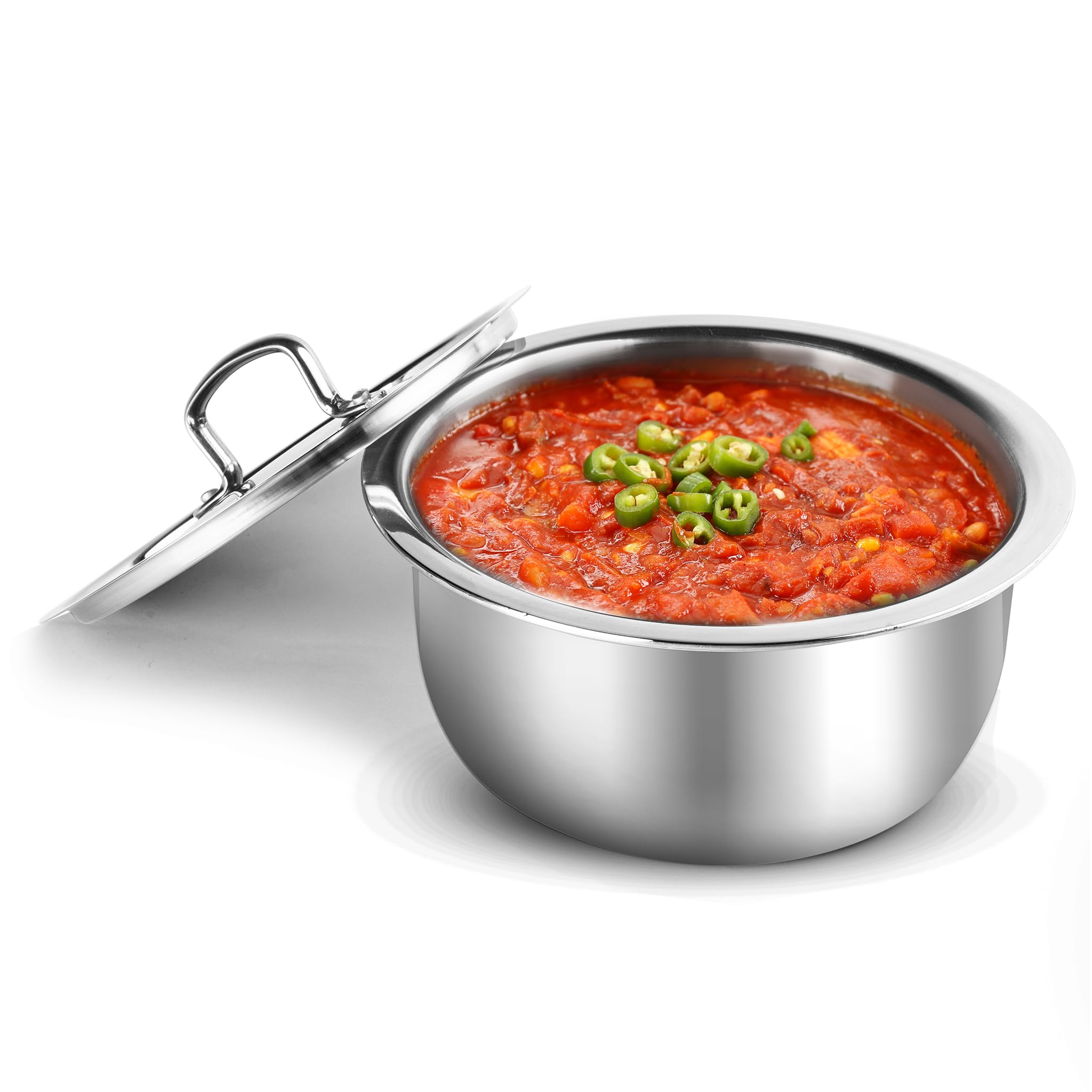 Agaro Regency Triply Tope 3.5L With Stainless Steel Lid, 2.5Mm Thick Body, Rivetted Handle, Induction & Gas Compatible, Patila, 