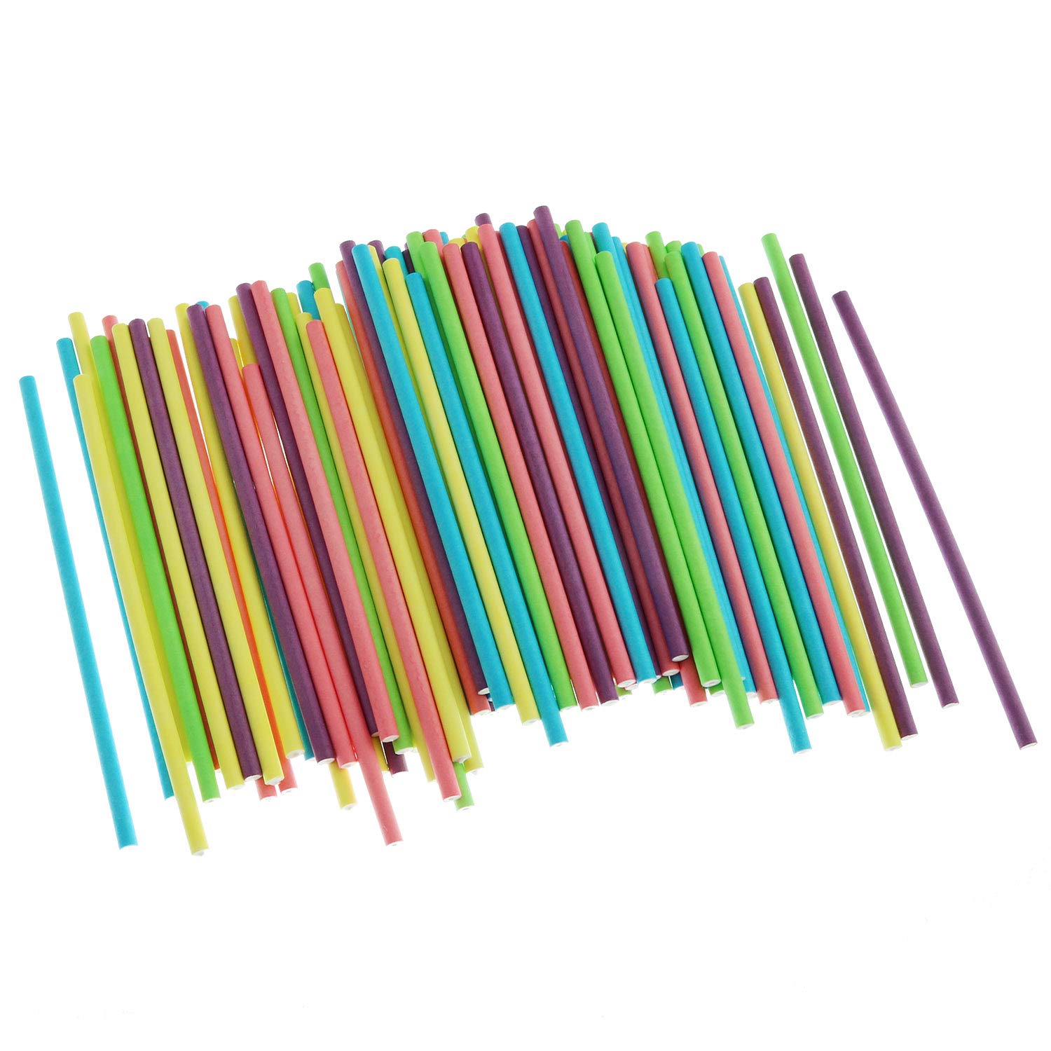 Zyamy 100Pcs Colored Cake Pop Sticks 10X3.5Mm 4 Inch Lollipop Sticks 5Colors Diy Bakeware Cake Kitchen Gadgets