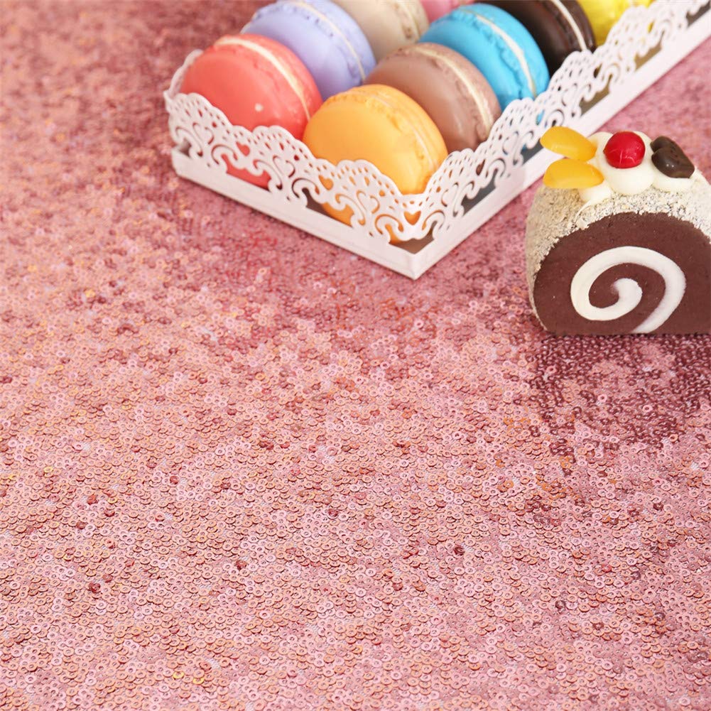 Eternal Beauty Sequin Tablecloth  50x80 Rectangle Valentine's Day Sequin Tablecloth for Party Cake Dessert Table Exhibition Events Fuchsia Pink