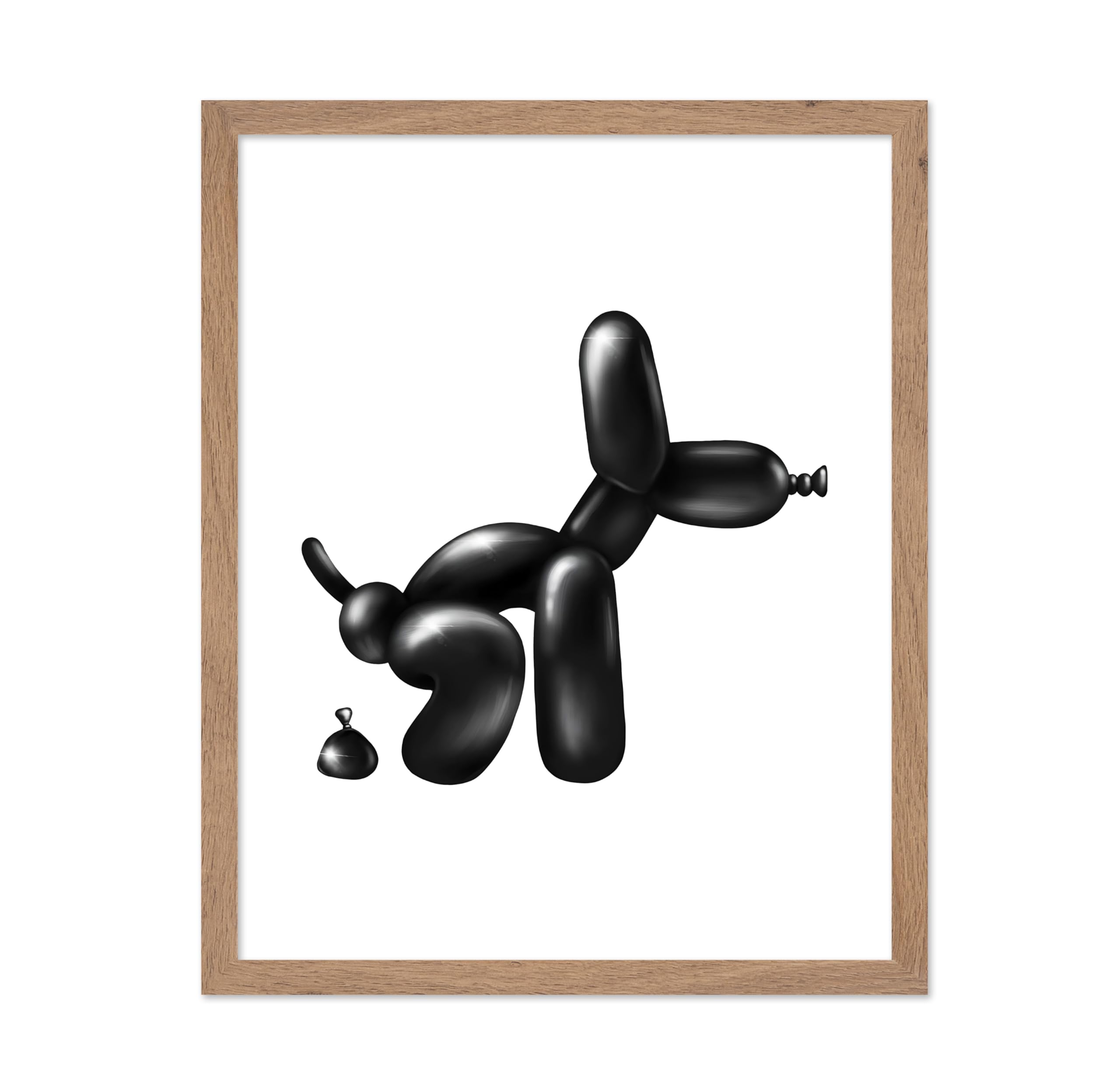 Poster Master Balloon Dog Poster - Black Balloon Dog Print - Balloon Dog Pop Art - Gift for Him, Her, Dog Lover - Funny Wall Dec