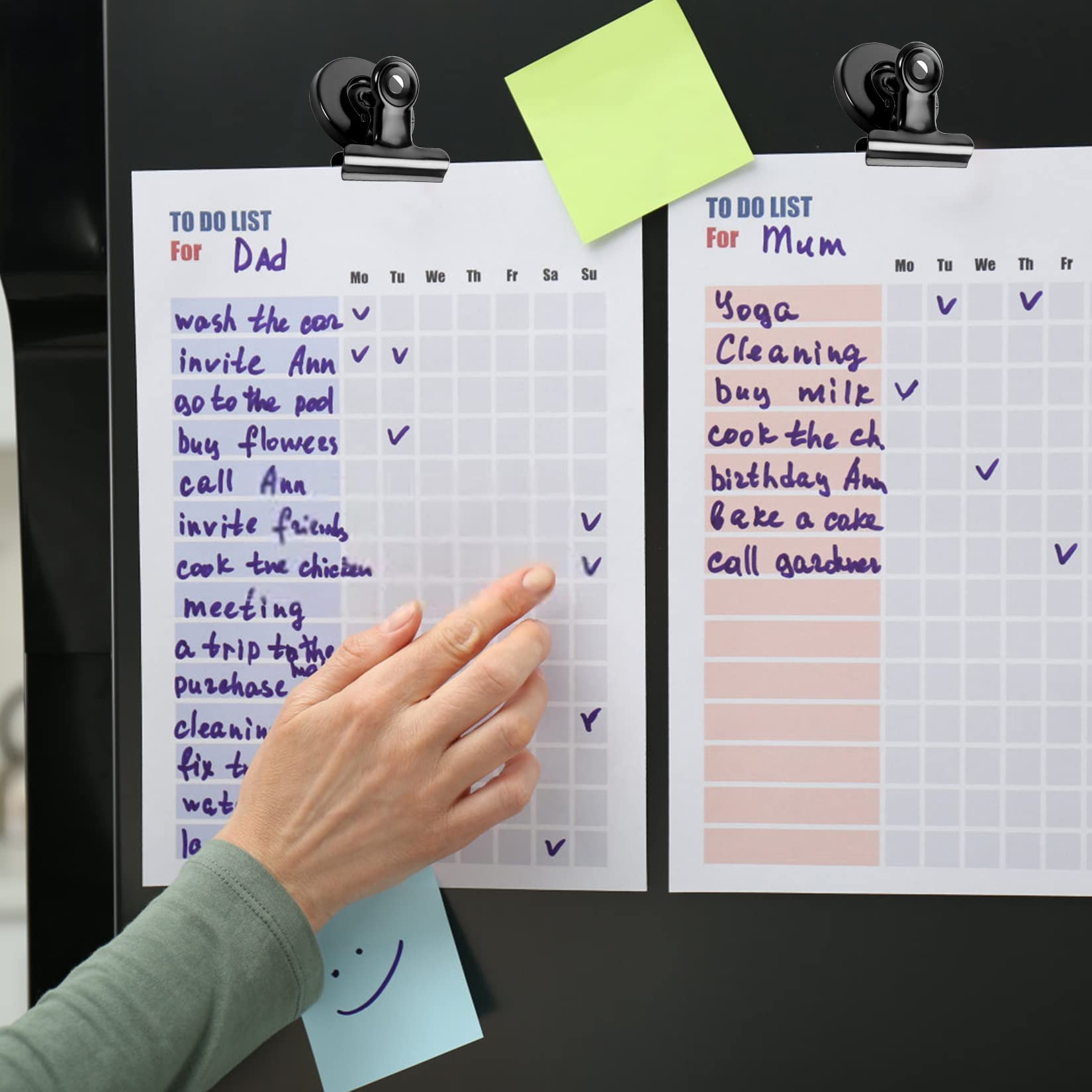 6 Pack Refrigerator Magnets Fridge Black Magnets For Fridge Magnetic Clips For Whiteboard Fridge Magnet For Home And Office List