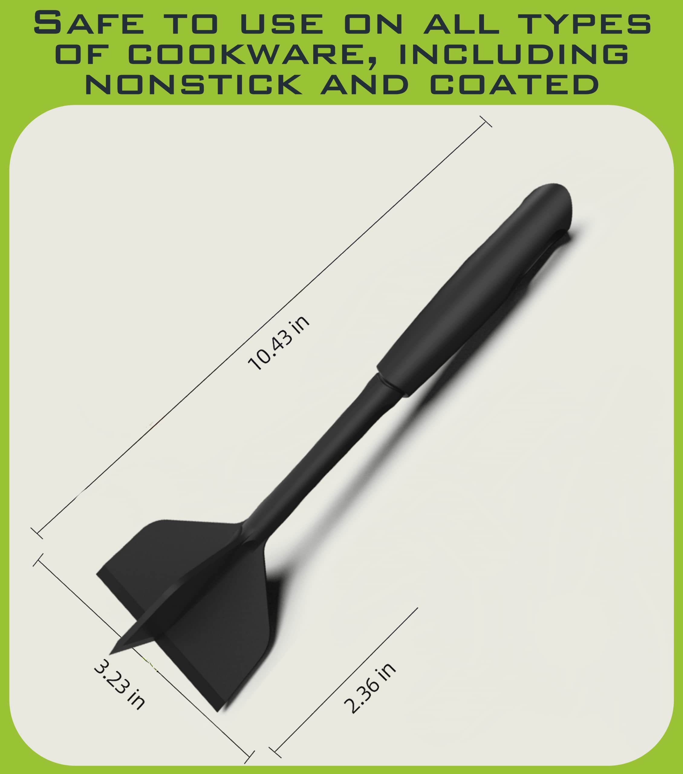 XSpecial Professional Meat Chopper Tool, Fast & Ergonomic Nylon Smasher, Dishwasher Safe, One Size, Black, Model MST01