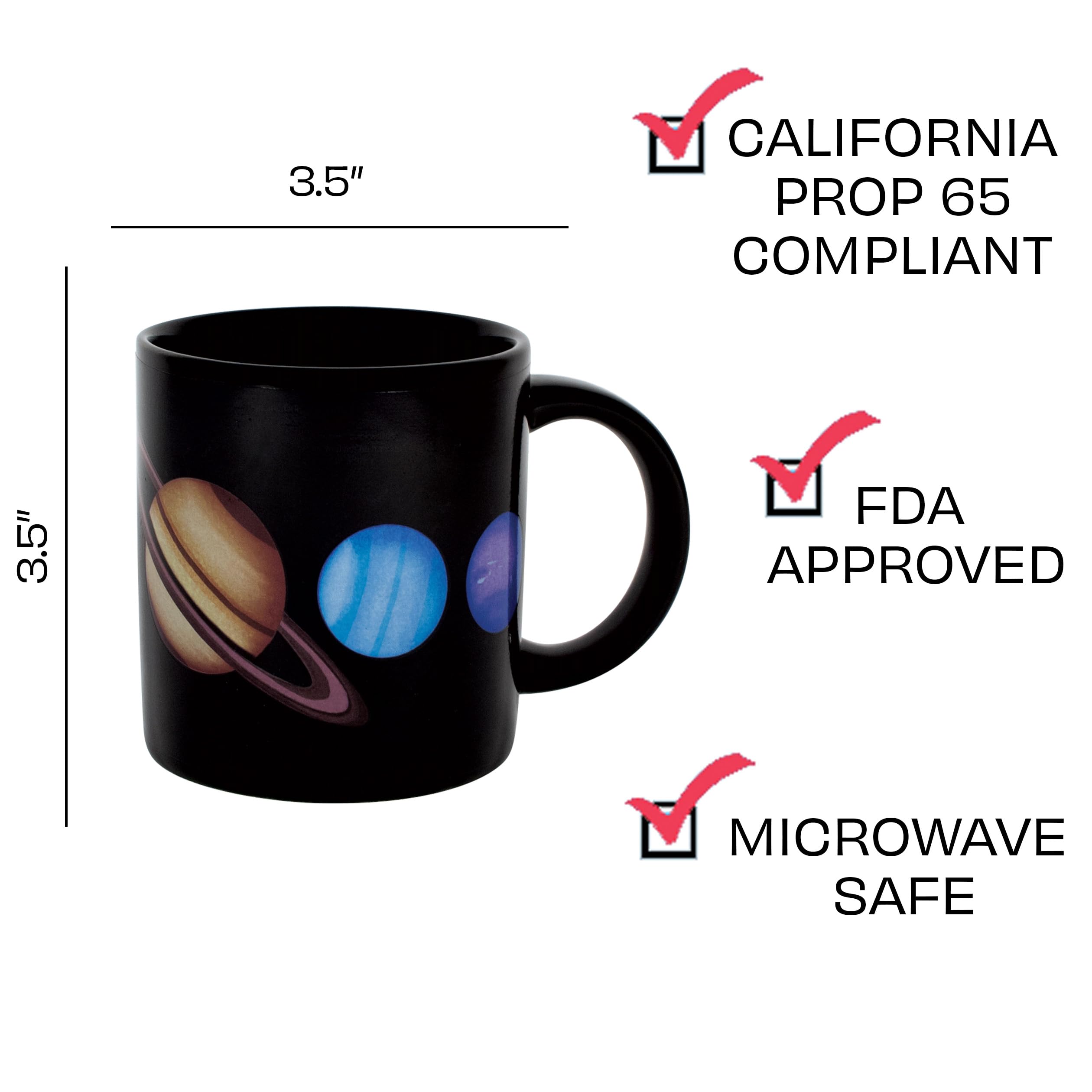 The Unemployed Philosophers Guild Heat Transforming Color Changing Planet Mug - Hot Coffee Reveals The Solar System, Comes In A
