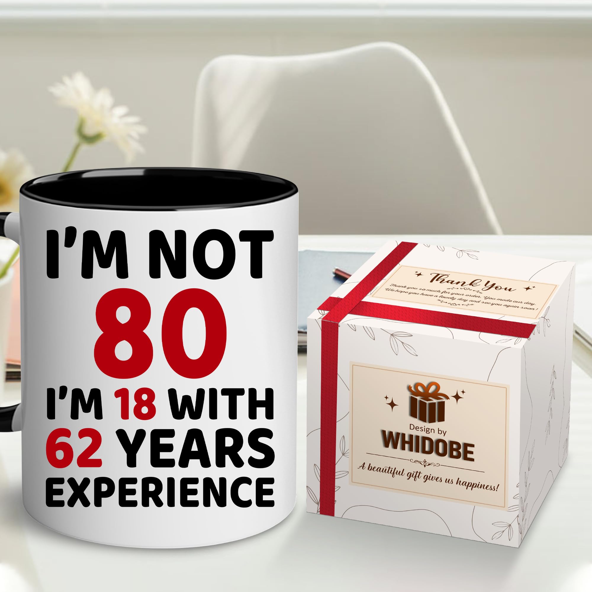 Whidobe 80Th Birthday Gifts For Women, Men, Dad, Mom - 1944 Birthday Gifts For Women, 80 Years Old Birthday Gifts Coffee Mug For