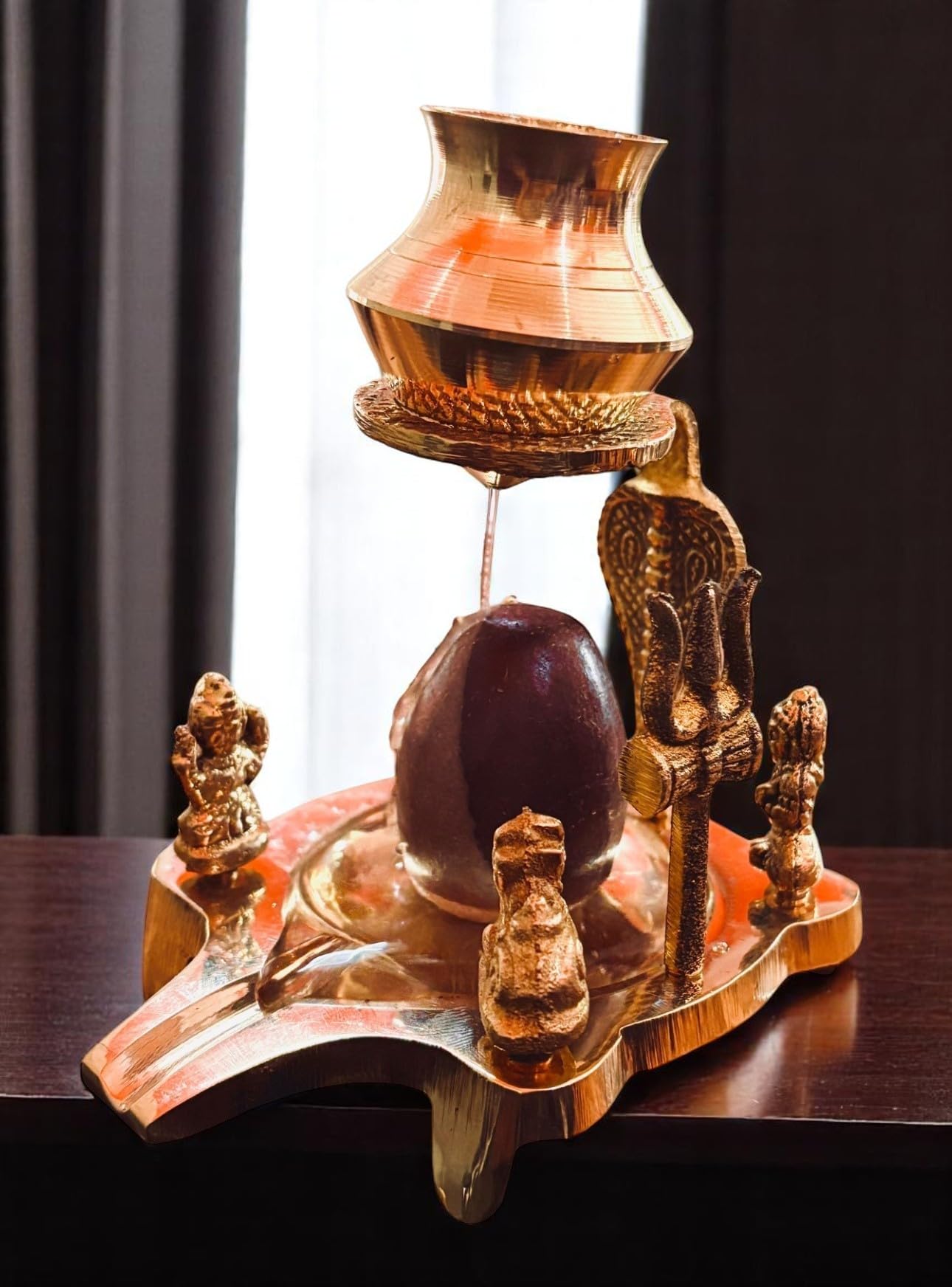 Ani Divine Devotional Brass Shiva Family Parvati, Ganesh, Kartikeya & Nandi Maharaj Ji With Narmadeshwar Shivling Home Puja, Tem
