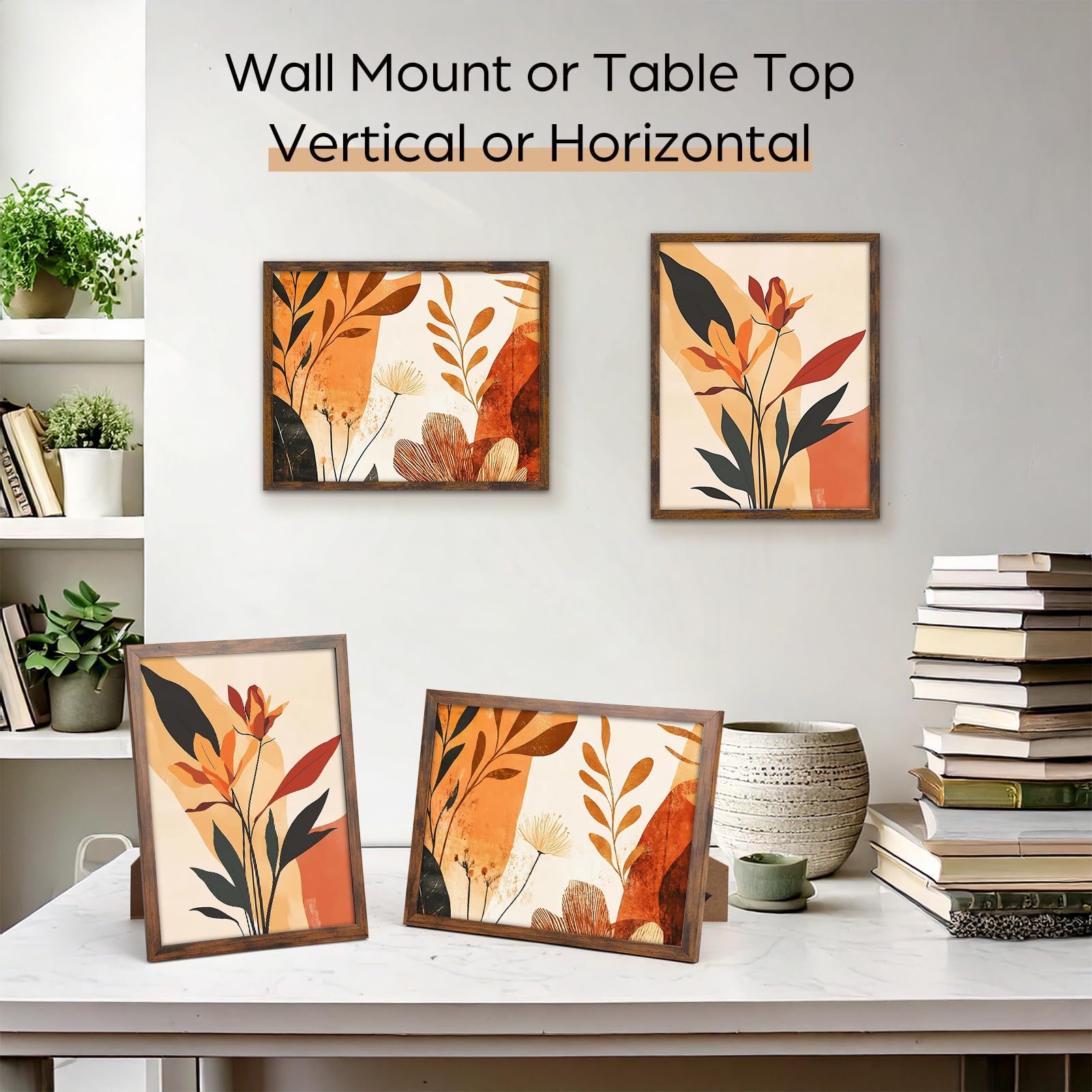 Giftgarden 11x14 Picture Frame Rustic Brown, 11 by 14 Thin Photo Frame for Wall Tabletop Display, Single