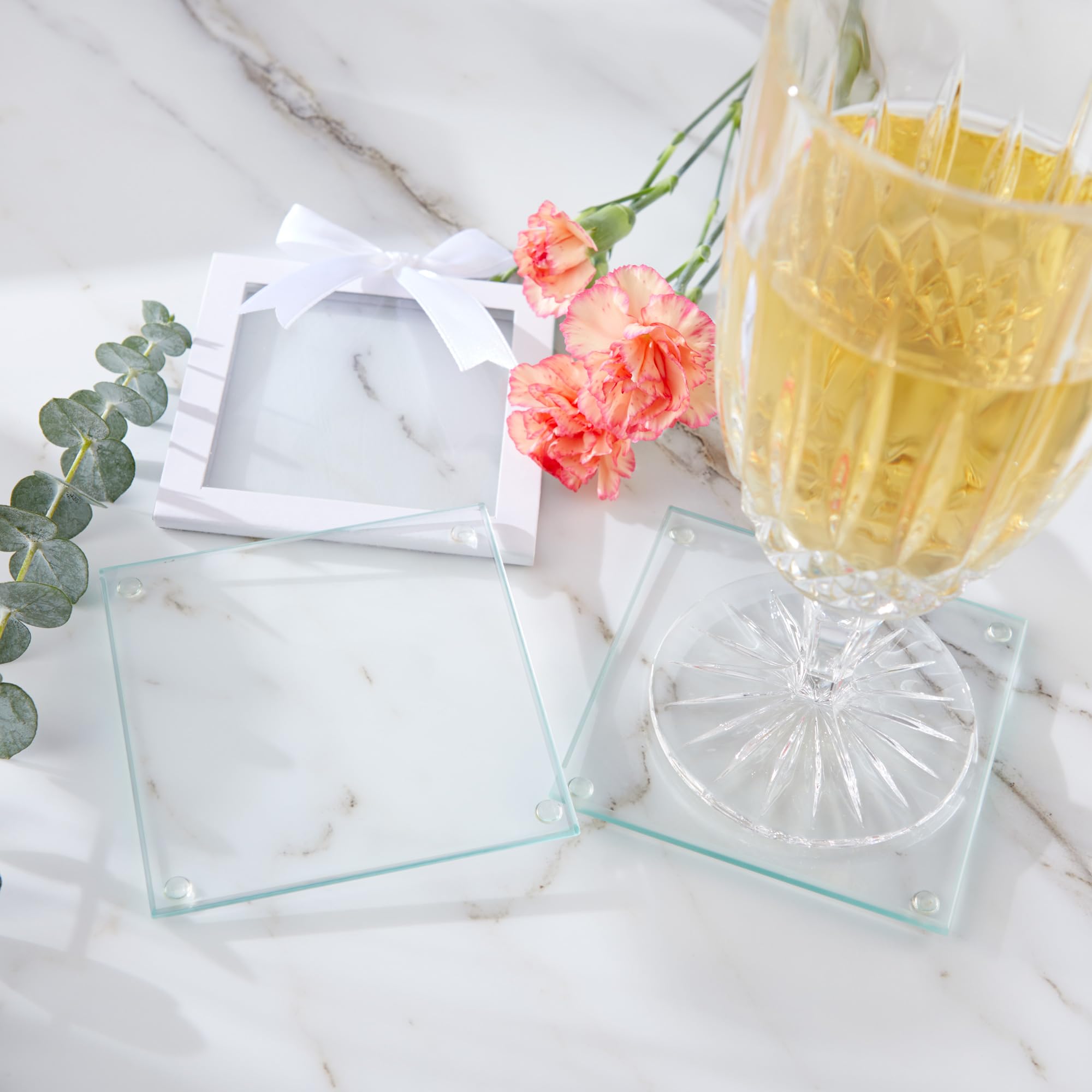 Clear DIY Glass Drink Coasters (Set of 12)  Home D?cor or DIY Party Favor