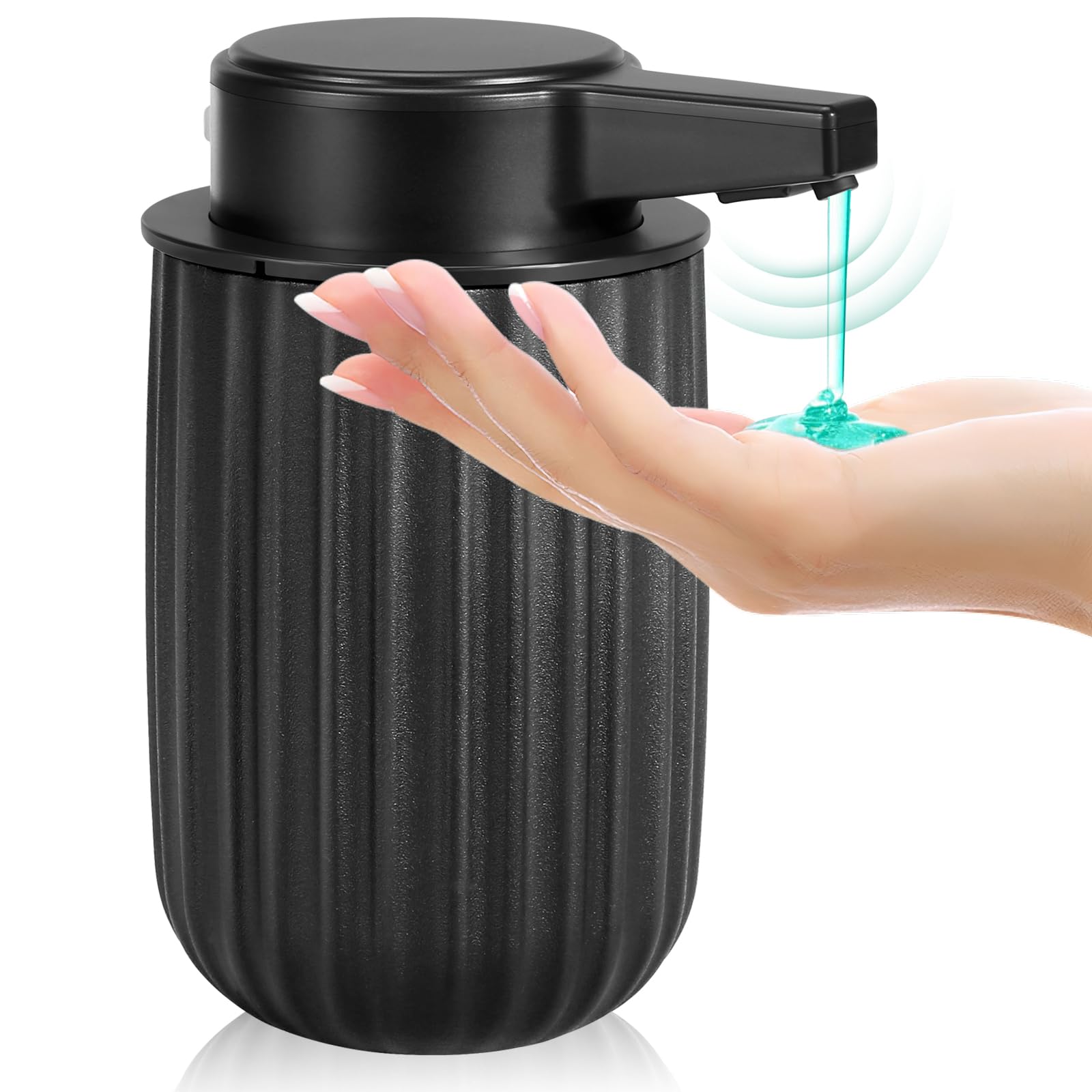 Automatic Soap Dispenser Liquid For Kitchen: 9 Oz Touchless Plastic Black Modern Auto Soap Dispenser For Bathroom - Hand Dish Lo