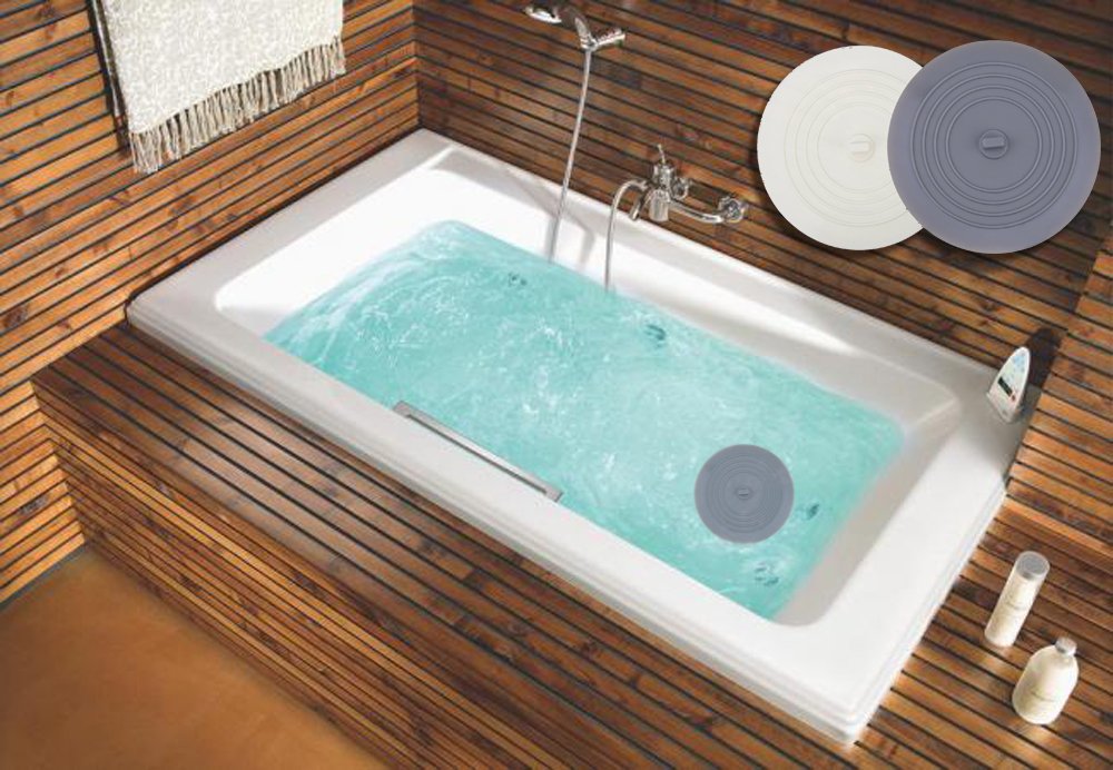 V-Top Tub Stopper 2 Pack, 6 Inches Large Silicone Drain Plug Hair Stopper Flat Suction Cover For Kitchen Bathroom Accessories An