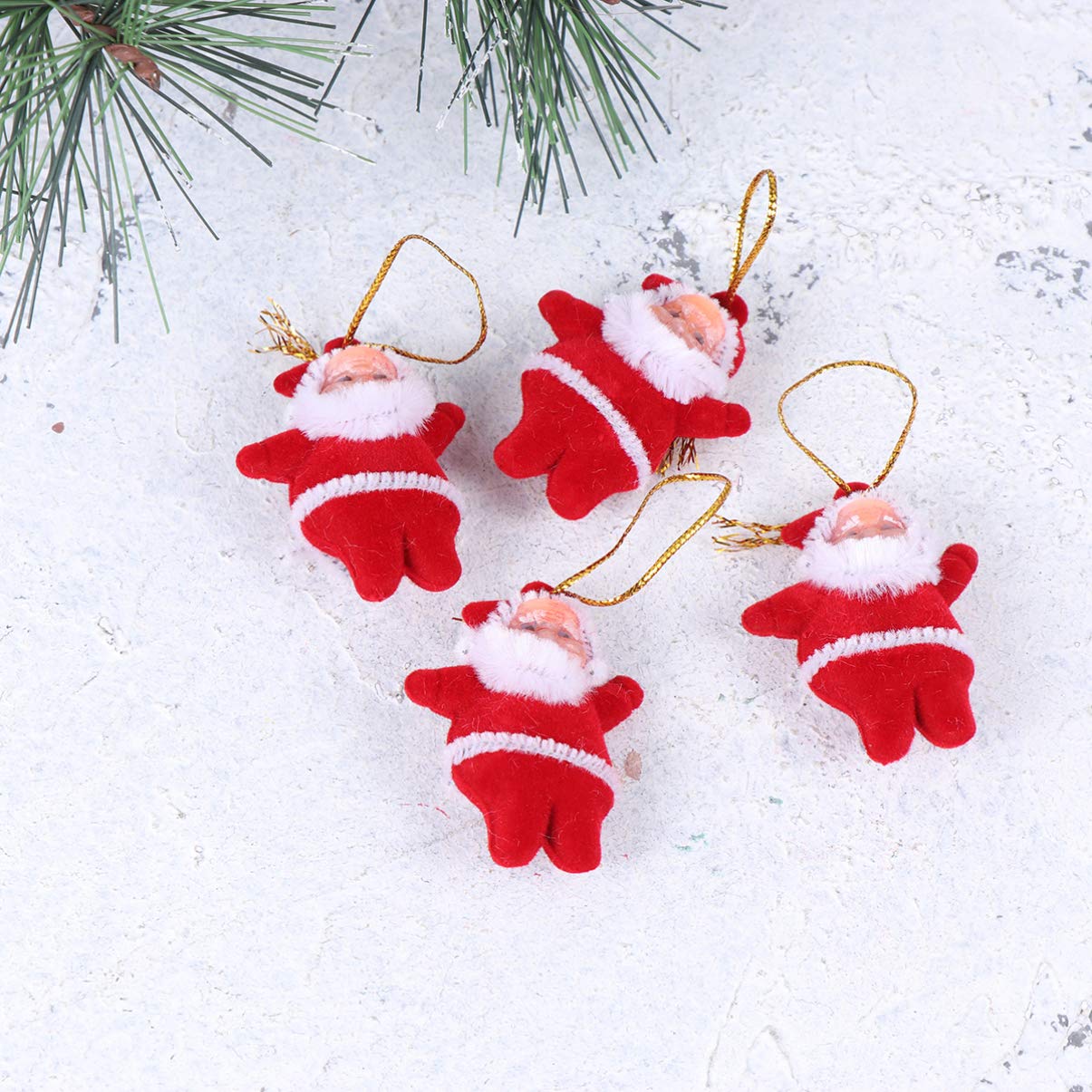 Amosfun 36PCS Mini Santa Claus Doll Pendant Plastic Santa Hanging Ornaments Christmas Tree Decoration