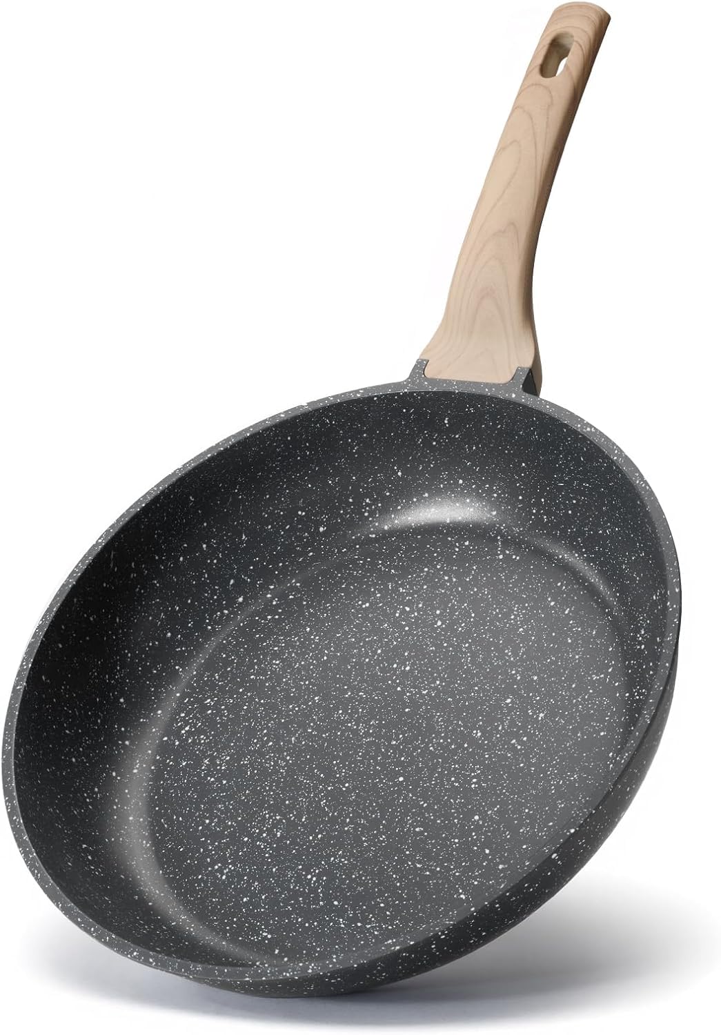 Roomena 12in Nonstick Frying Pan Skillet, Omelette Pan, Egg Frying Pan, Non Stick Granite Fry Pans with HeatResistant Handle, R