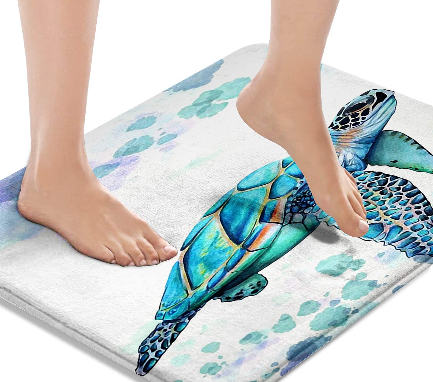 Britimes Bath Mats For Bathroom, Bathroom Mats Rugs No Silp,Sea Turtle Washable Cover Floor Rug Carpets Floor Mat Bathroom Decor