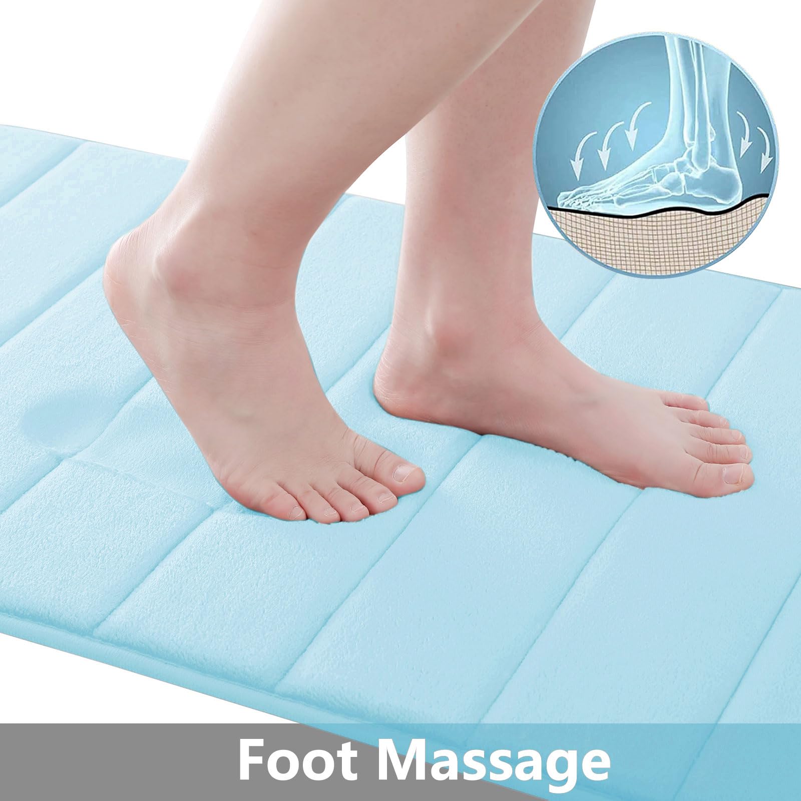 Buganda Memory Foam Bath Mat Rug, 59'' X 20'', Ultra Soft And Non-Slip Bathroom Rugs, Water Absorbent And Machine Washable Bath