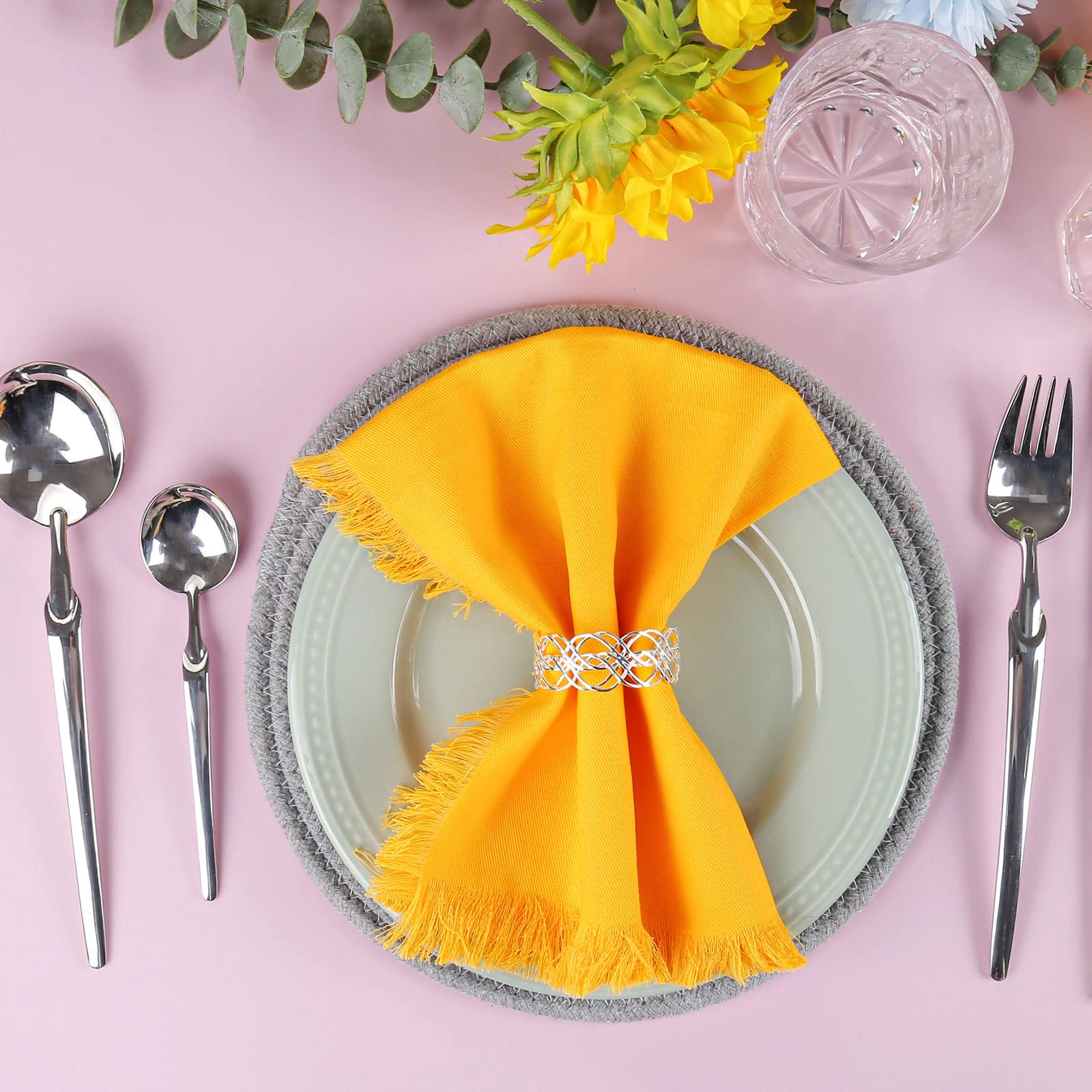 Loghog Alloy Gold Napkin Rings Set Of 12, Delicate Twined Napkin Holder Ring Buckles Ideal Table Setting Decor For Wedding, Part