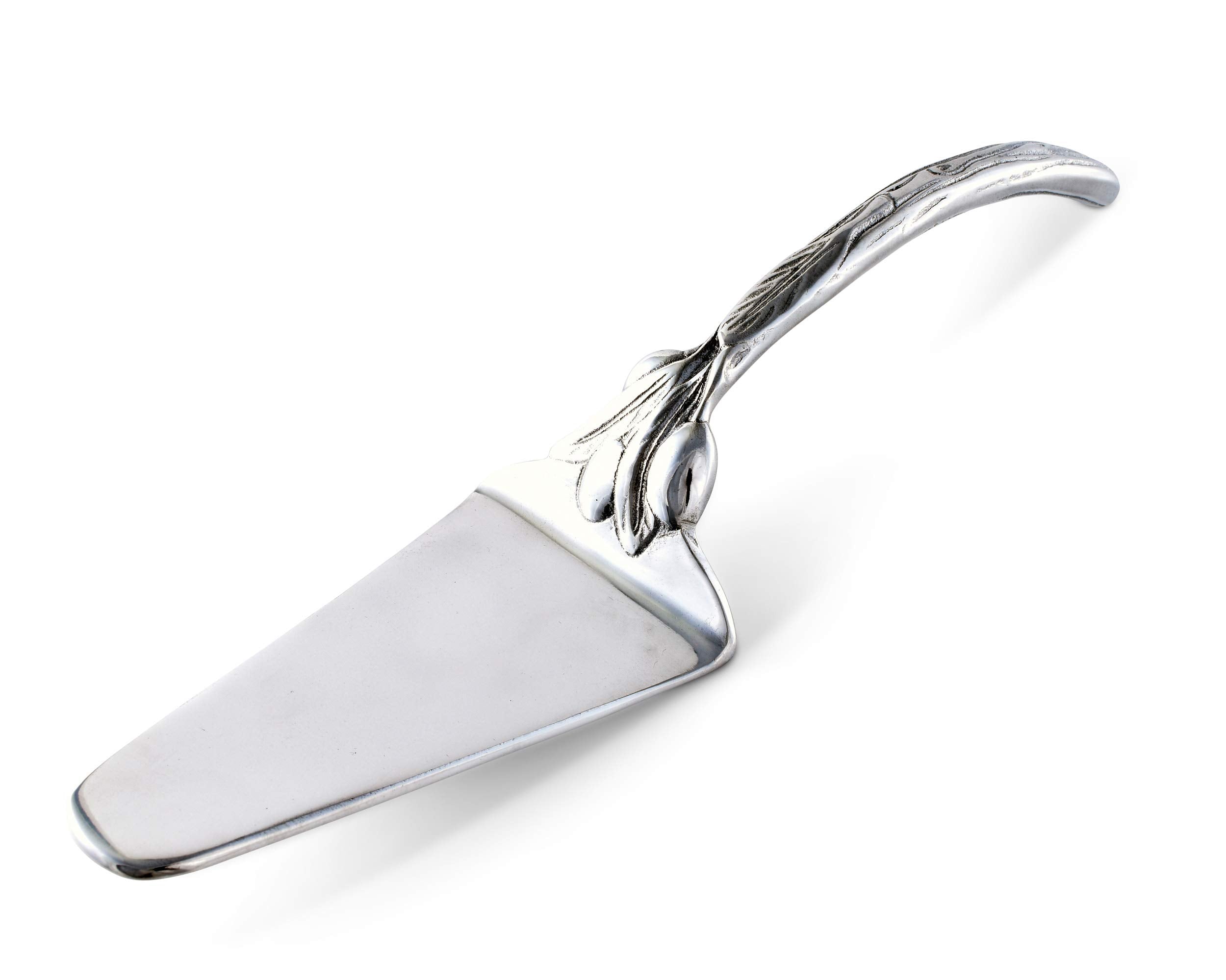 Arthur Court Sand-Cast Aluminum Handle, Extra Large Pizza Pie Server, Olive Pattern 14 Inch Long