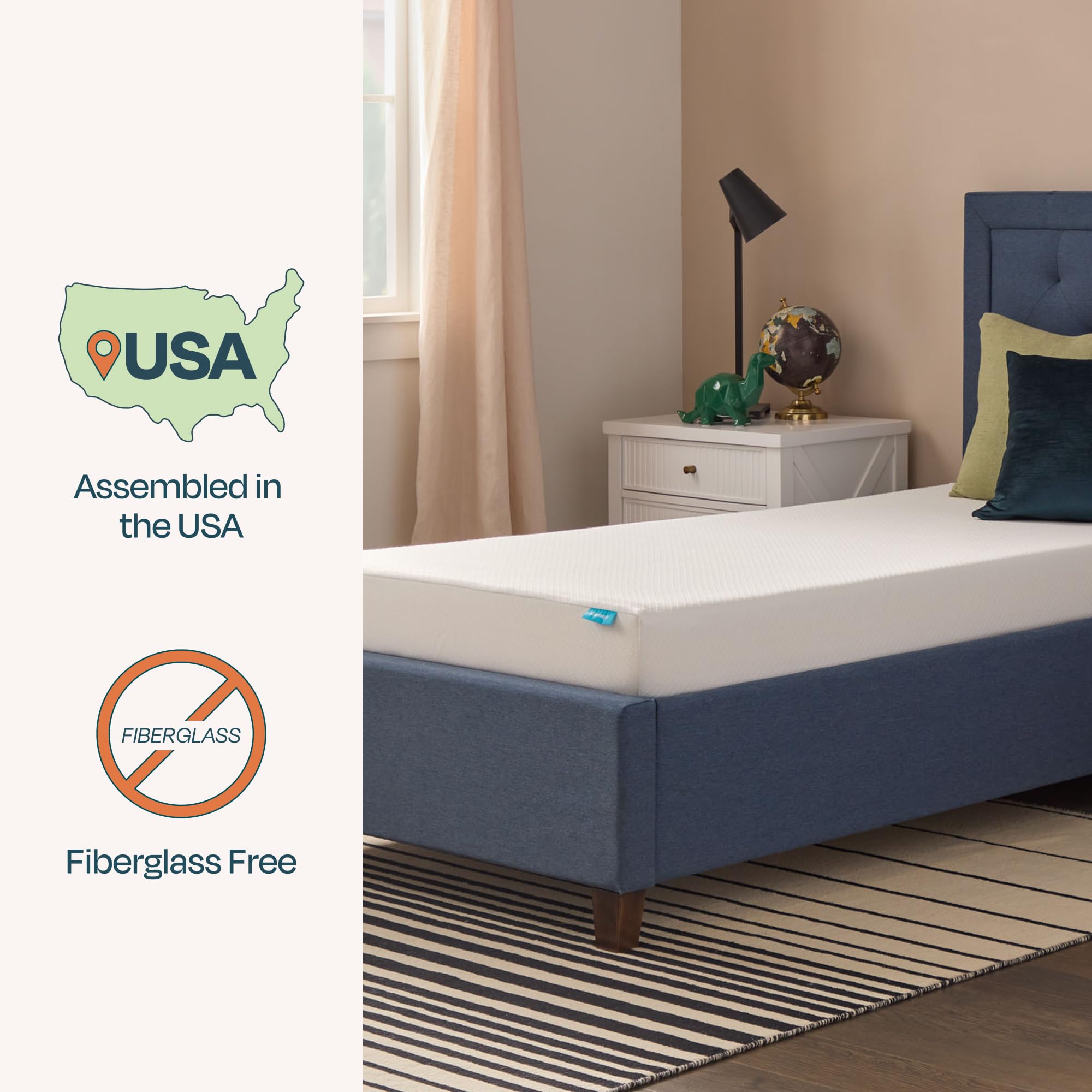 Linenspa 6 Inch Gel Infused Memory Foam Mattress - Full Size - Medium Firm - Low Profile Bed - Mattress in a Box - Youth or Kids