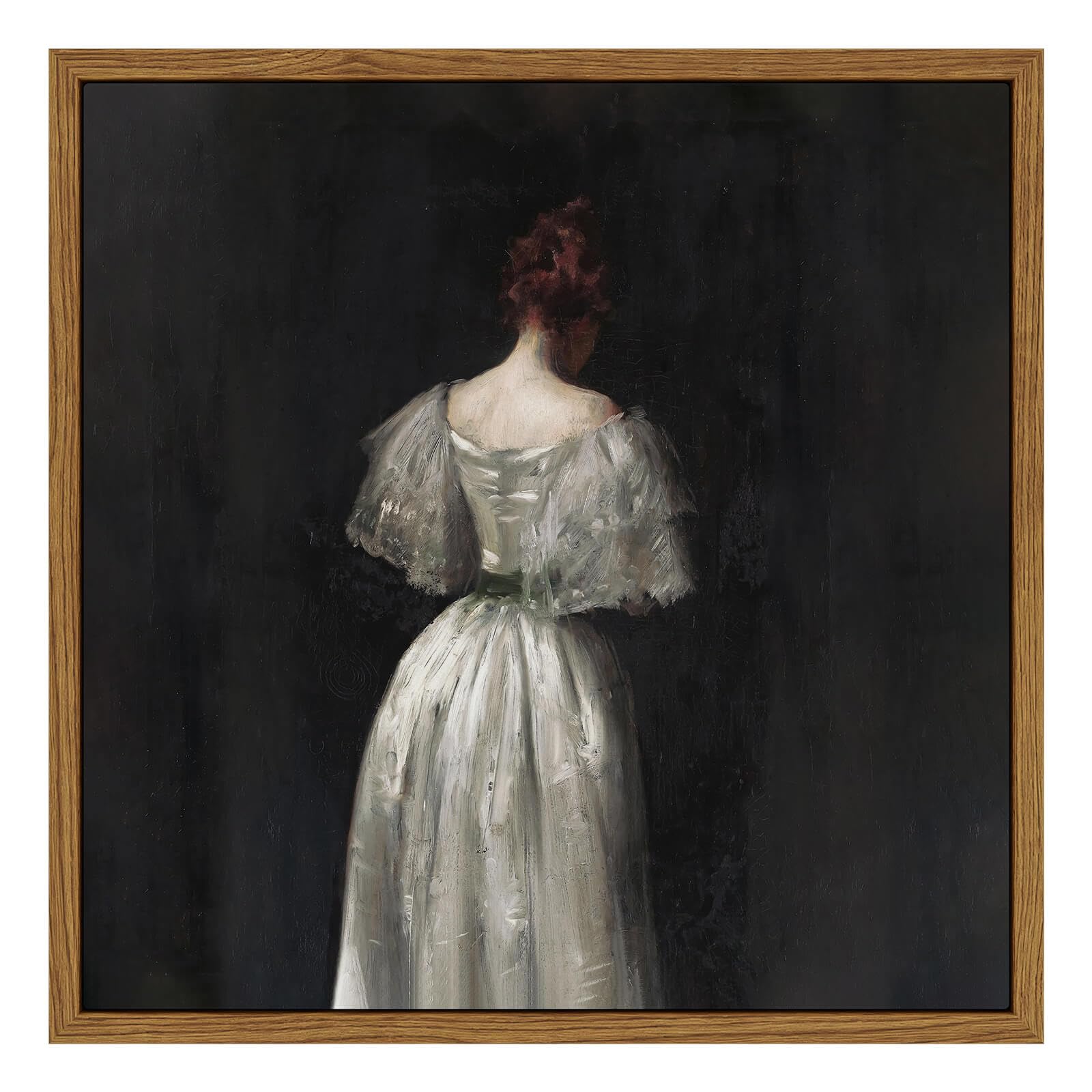 Insimsea Square Framed Canvas Wall Art, Home Decor Seventeenth Century Lady Classical Wall Art Painting, Desk Decor, Canvas Art