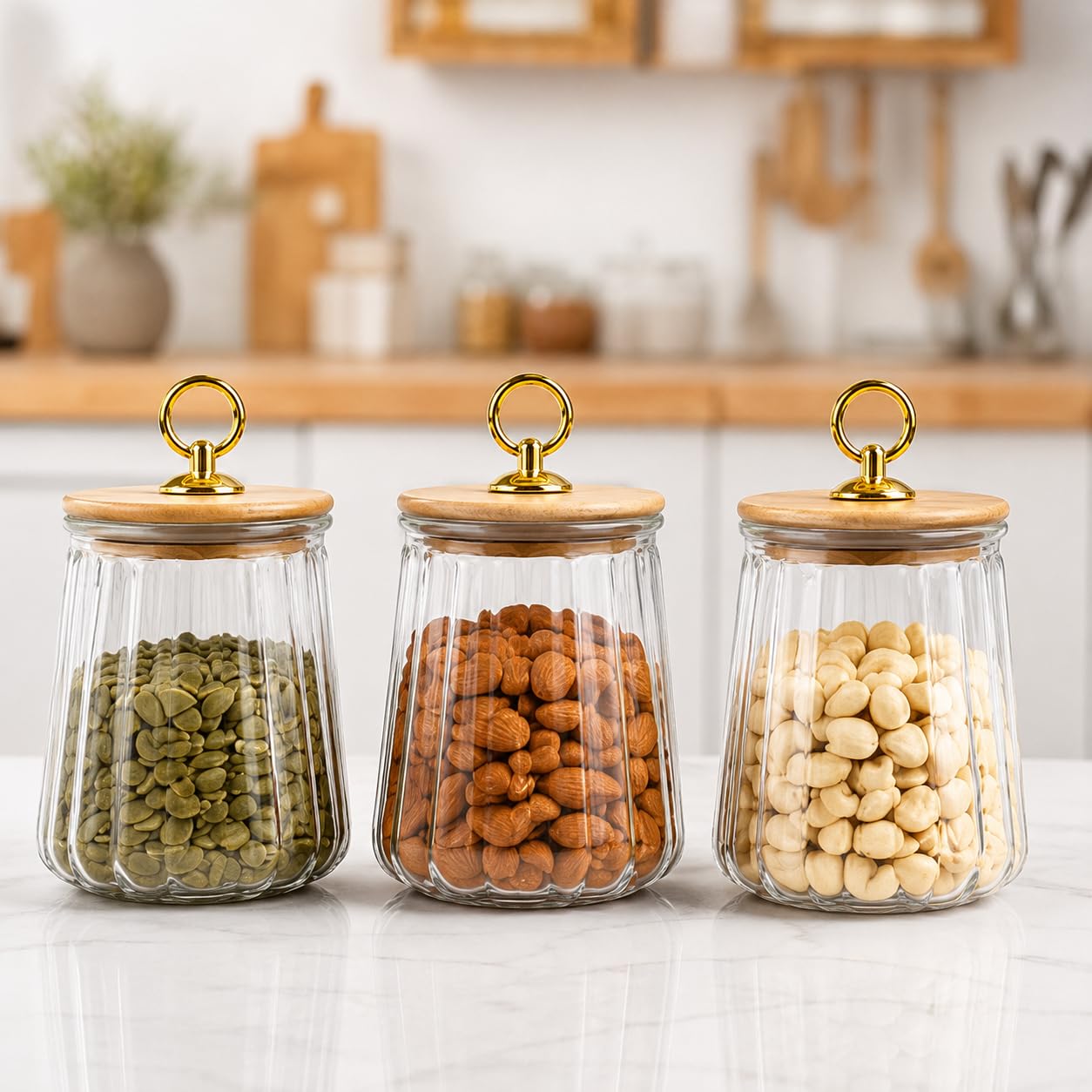 Dailyalley Glass Storage Containers Set Of 3 (580 Ml Each)
