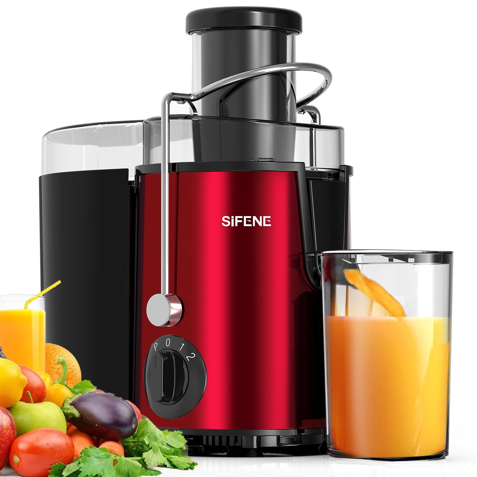 SiFENE 3 Centrifugal Juicer: 800W Motor, 3 Speeds, High Yield. Dishwasher Safe, BPA-Free, Easy Clean. 400ml Compact Design, Safe