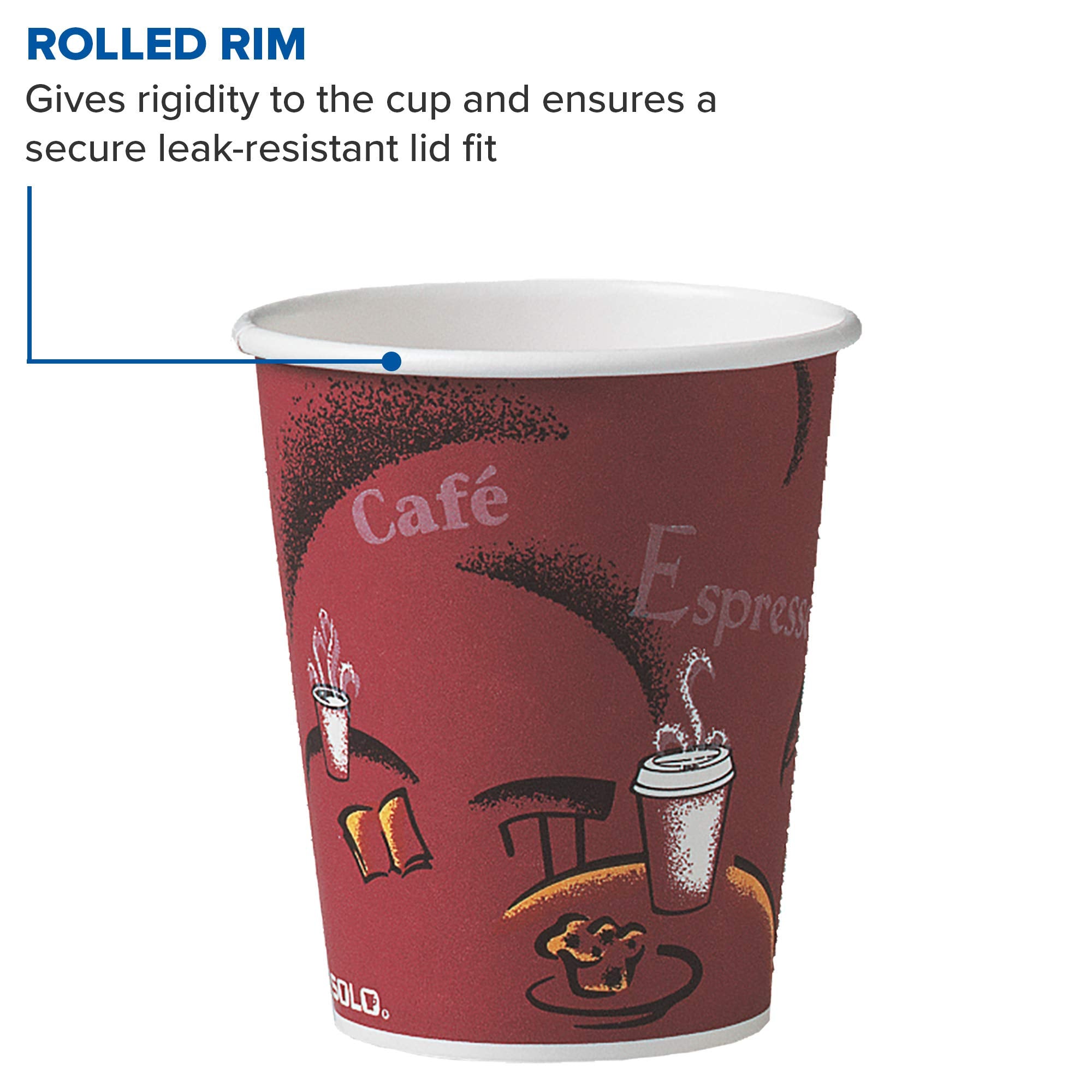 Solo 370Si-0041 10 Oz Bistro Ssp Paper Hot Cup (Case Of 1000)