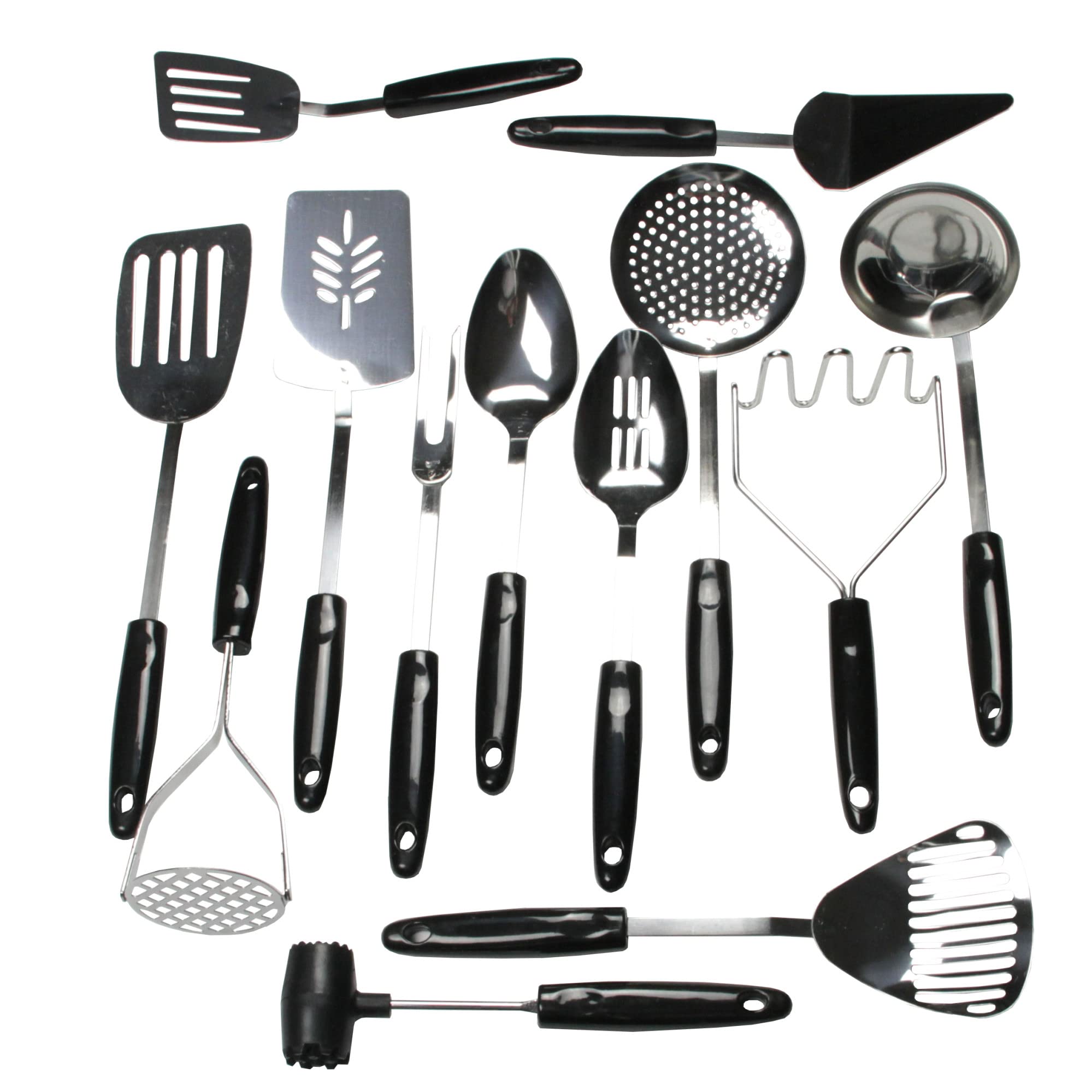 Chef Craft Select Kitchen Tool And Utensil, 13 Piece Set, Stainless Steel/Black
