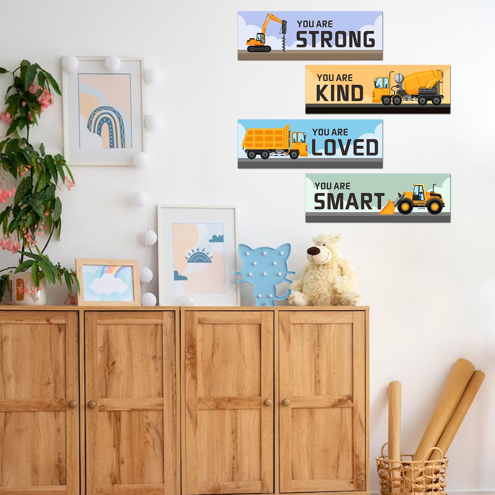 Fun-Plus Little Man Cave Sign,Boys Room Decor Soccer Basketball Baseball Football Wall Art,Door Hanging Plaque for Baby Nursery