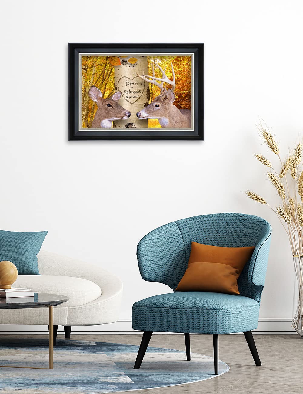 Ipic - Oh My Dear, Personalized Framed Wall Art With Names And Date On, Giclee Prints With Solid Wood Frame, Customized Gift And