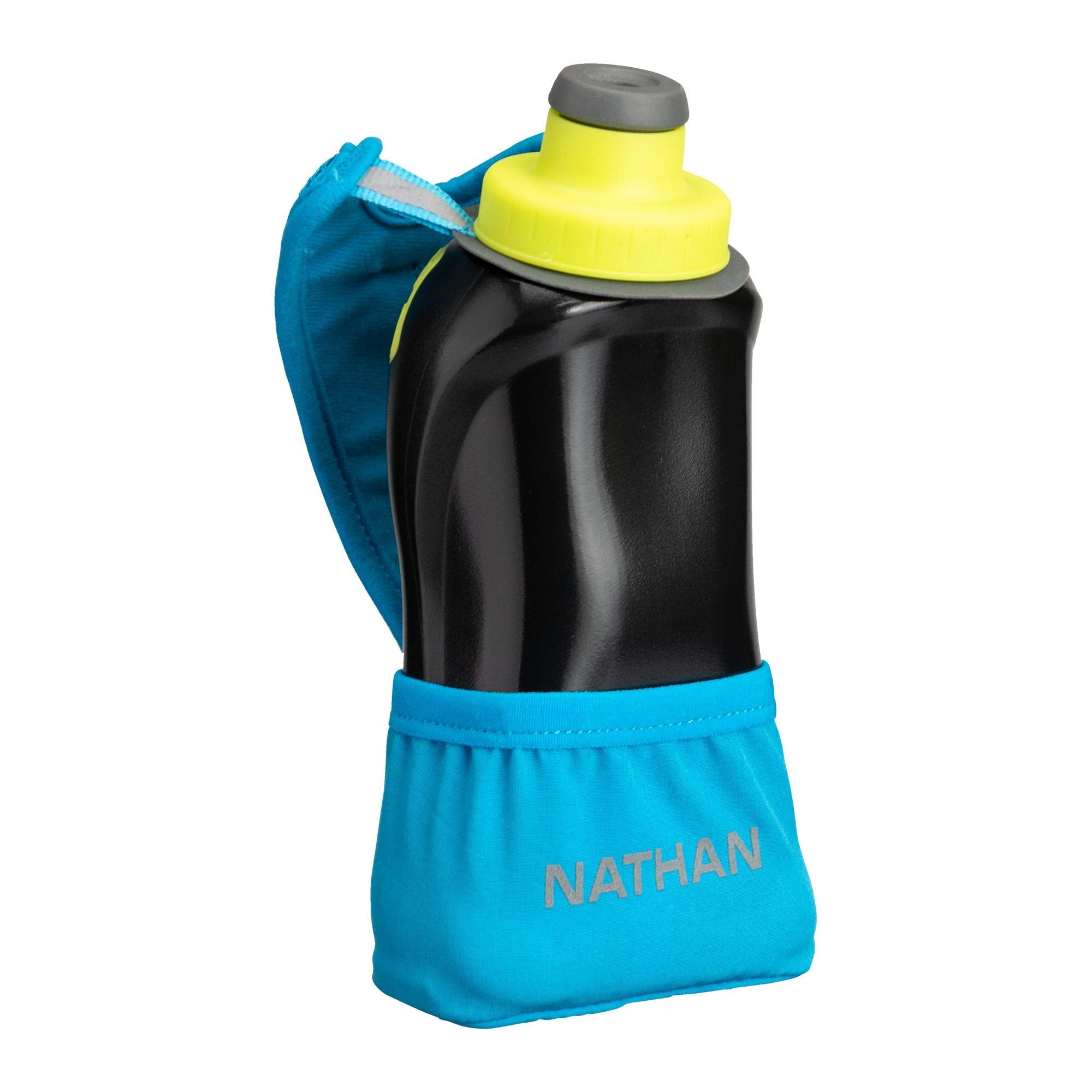 Nathan Running Handheld Quick Squeeze. No-Grip Adjustable Hand Strap. 12Oz / 18Oz / Insulated. Reflective Hydration Water Bottle