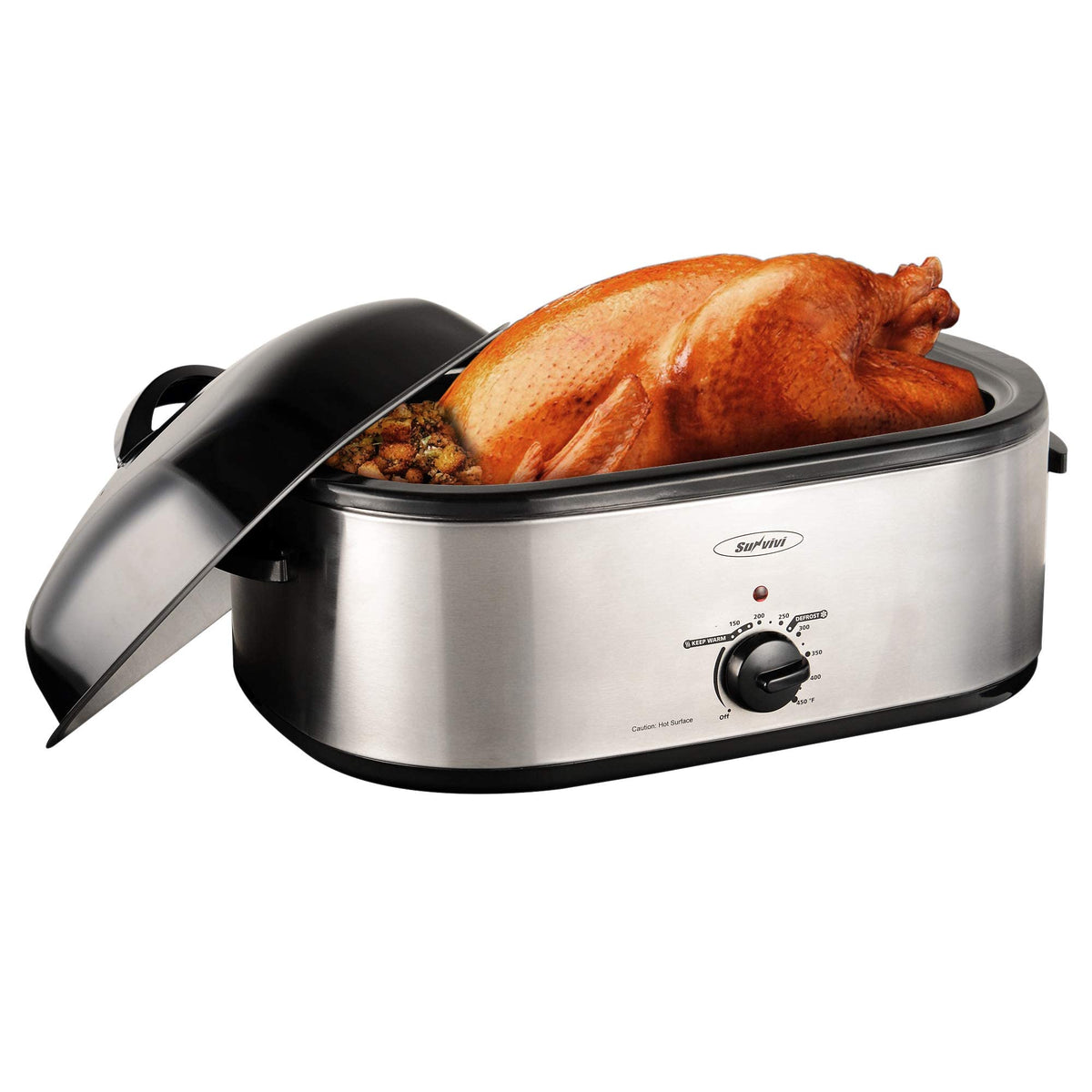 18 Quart Electric Roaster Oven, Roaster Oven, Turkey Roaster Electric, Roaster Oven Buffet, Selfbasting Lid, Removable Pan, Full