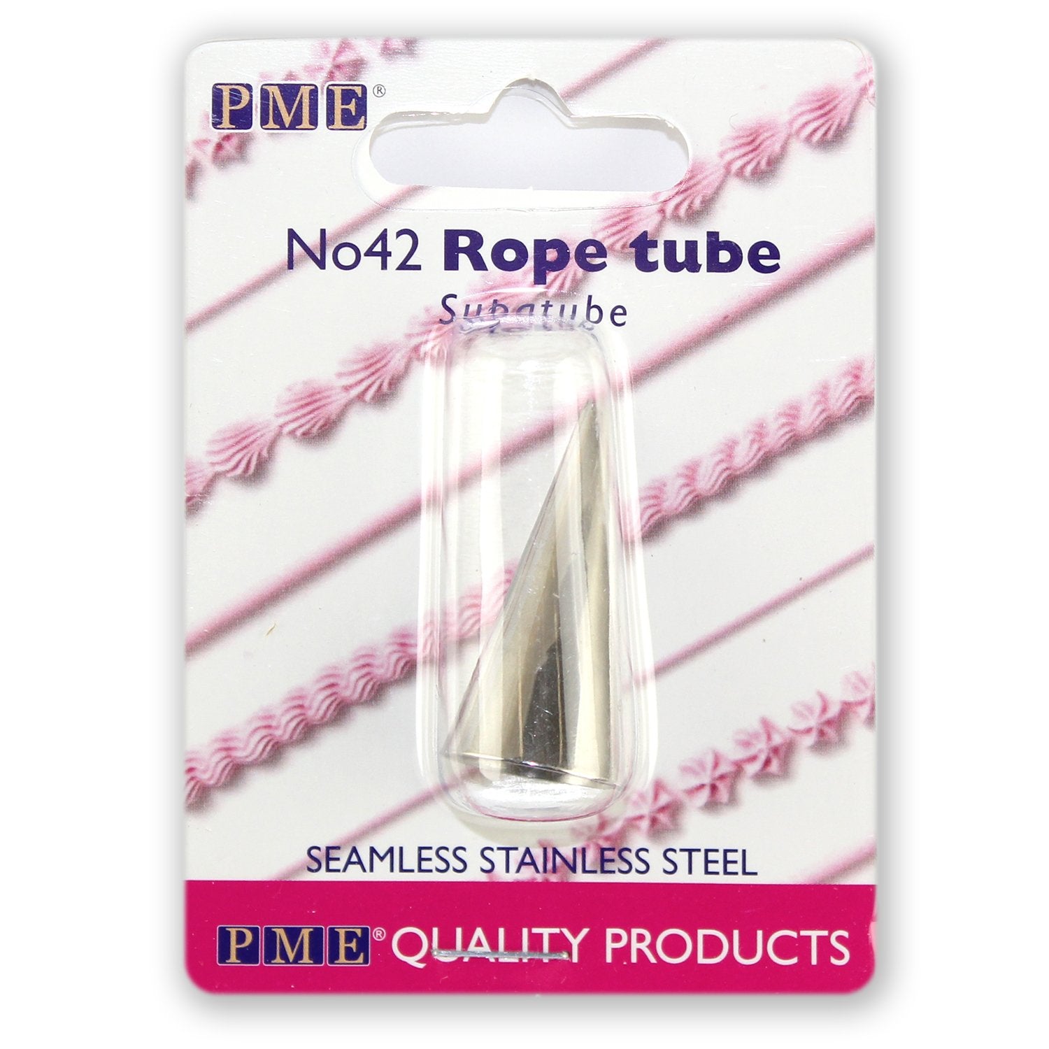 Pme 42 Seamless Stainless Steel Small Rope Supatube, Decorating Tip