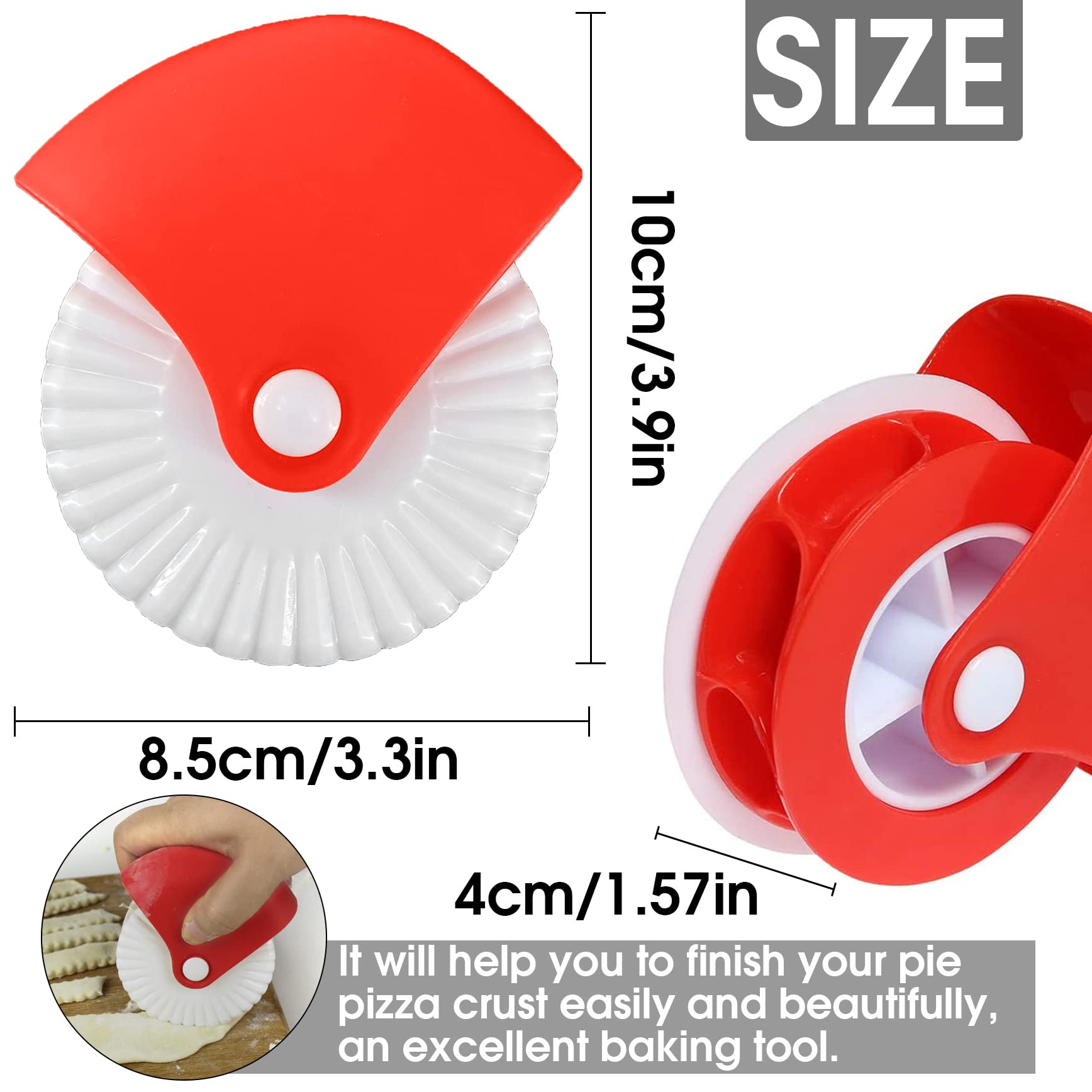 Ginfonr 2 Pack Pastry Cutting Wheel, Pastry Wheel Decorator Pie Crust Pastry Wheel And Cutter For Cutting Pastry, Rolled Pastry
