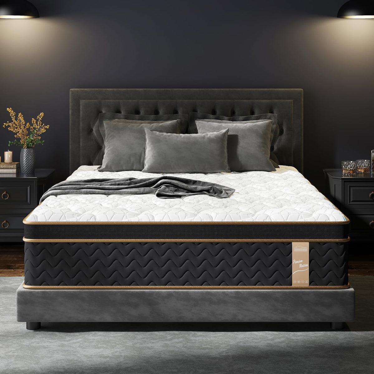 Twin Mattress, 10-Inch Deluxe Hybrid Mattress, Fiberglass-Free Memory Foam Mattress In A Box, Individual Pocket Spring-Motion Is