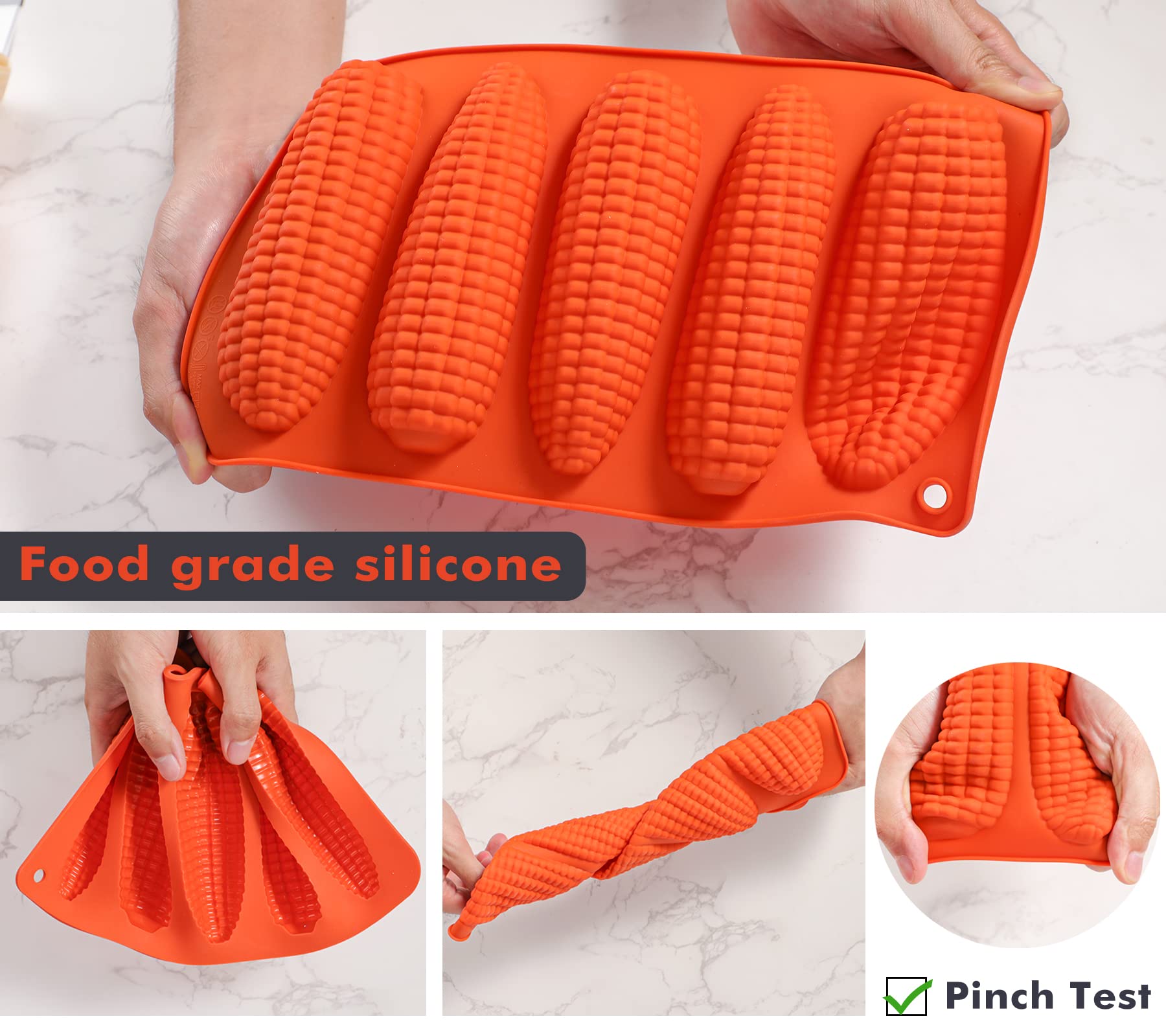 Webake Corn Stick Bread Pan Set Of 2, Silicone Corn Cob Bread Molds For Baking Corn Dog Pan Cornbread Southern Corn Sticks