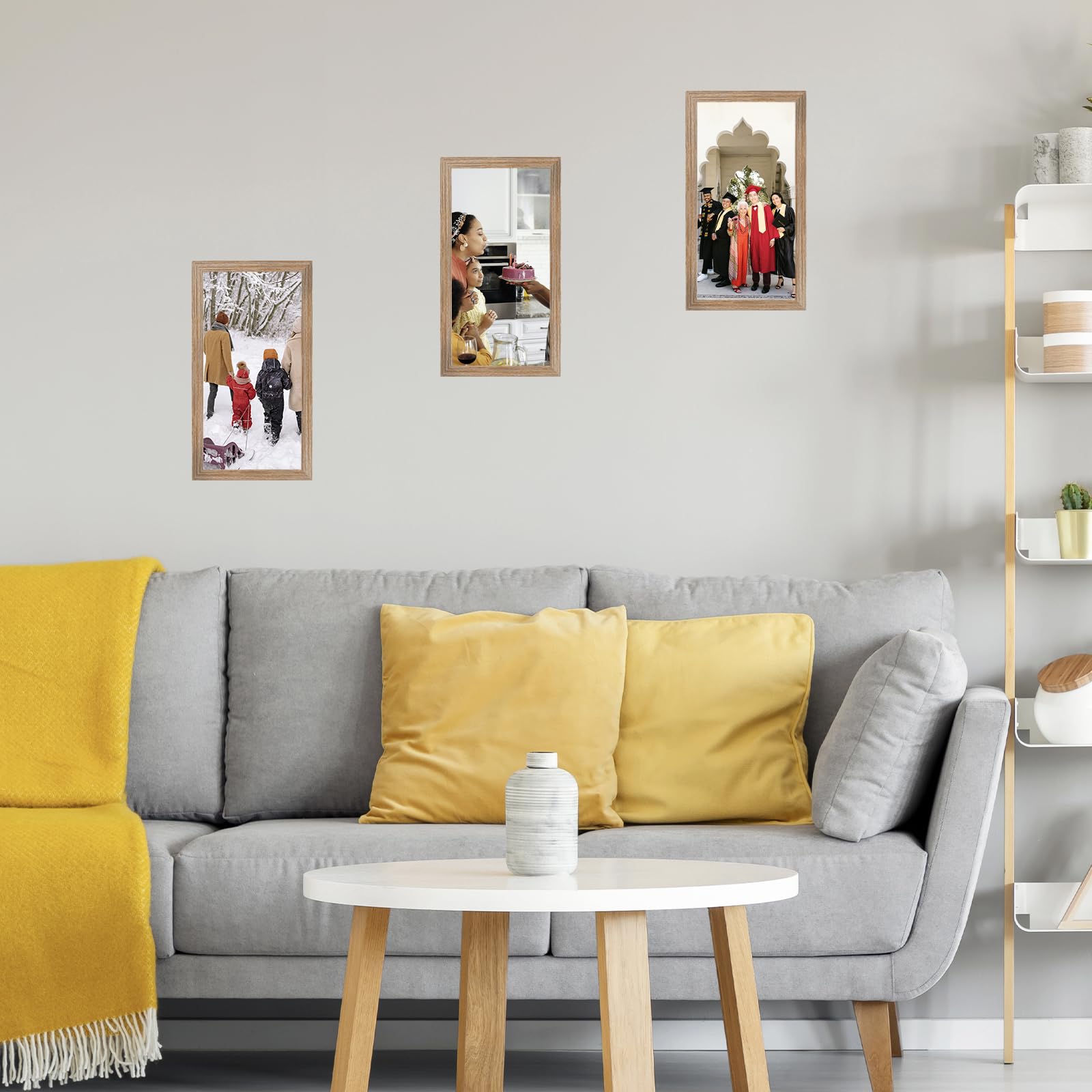 JCJMY 5x9 Picture Frame Rustic Brown for Wall Hanging or Tabletop, Wall Mounting Horizontally or Vertically, 5 x 9 Wall Gallery