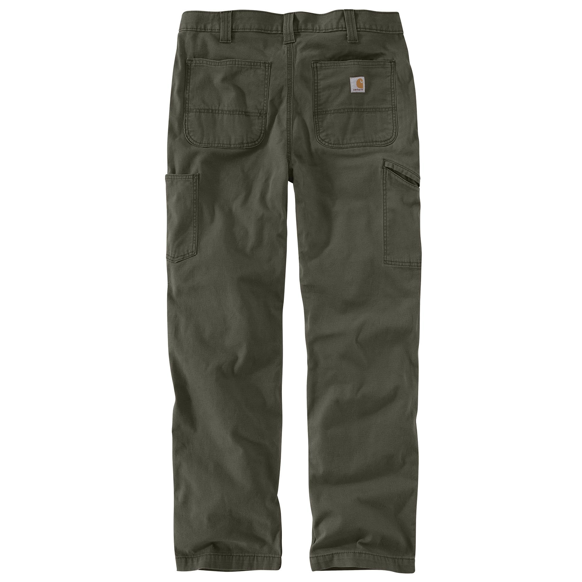Carhartt Mens Rugged Flex Relaxed Fit Canvas Double-Front Utility Work Pant, Moss, 31 X 32