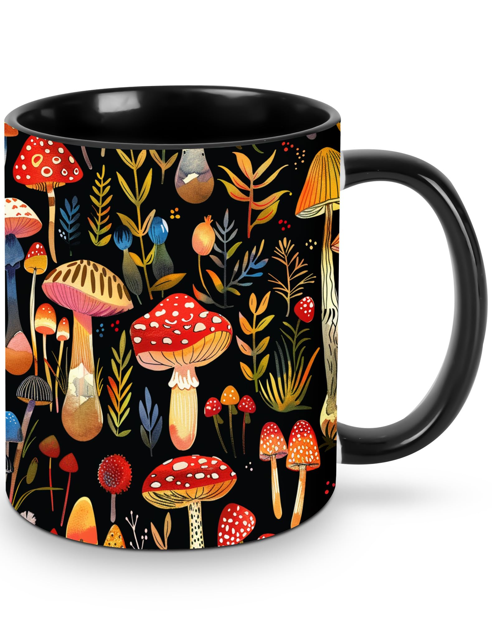 Yrebyou Mushroom Coffee Mug for Women Ceramic Tea Cup Novelty Mugs 11 Oz for Office Home Kitchen