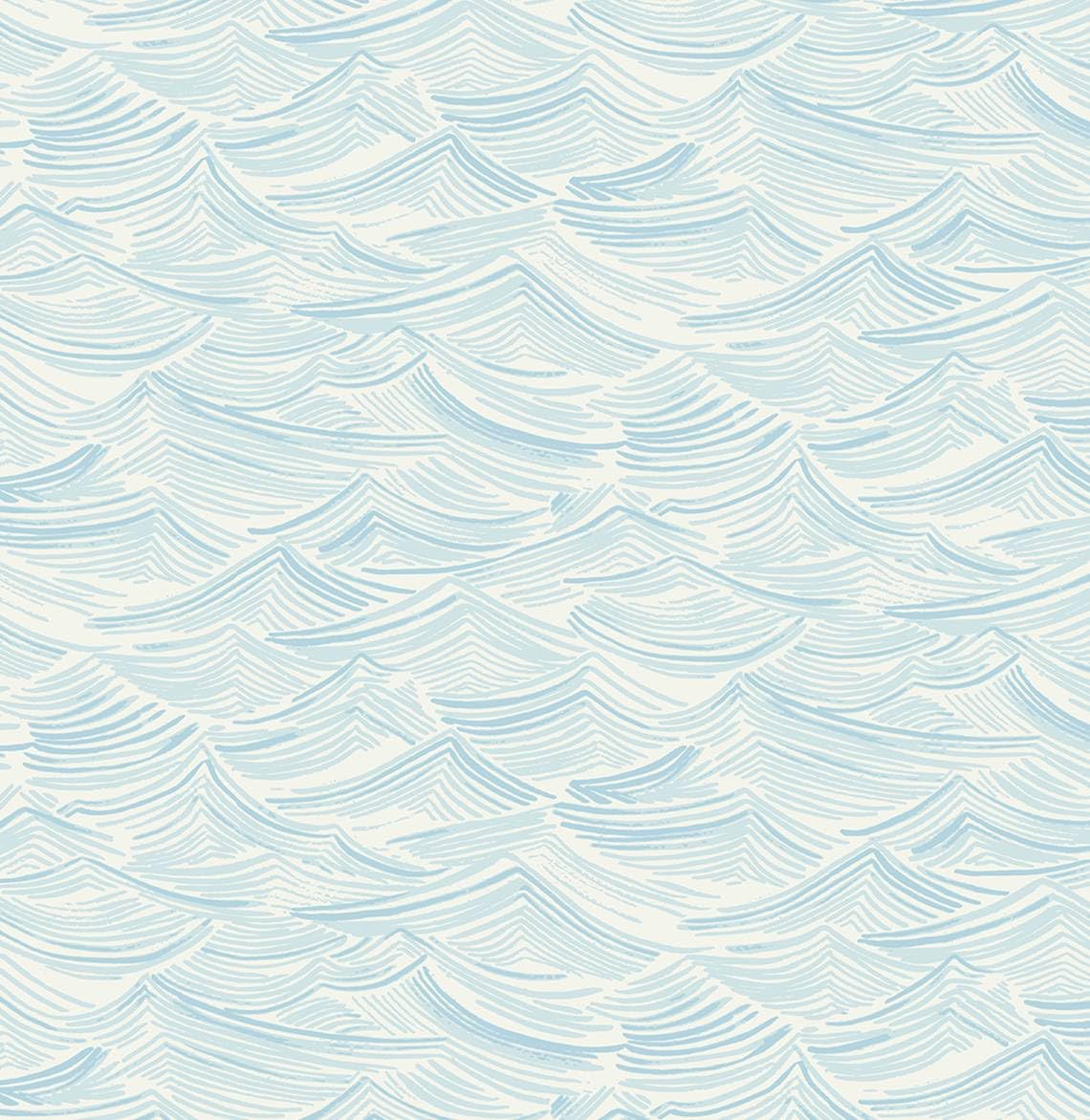 NextWall Seaside Waves Coastal Prepasted Wallpaper (Blue Oasis)