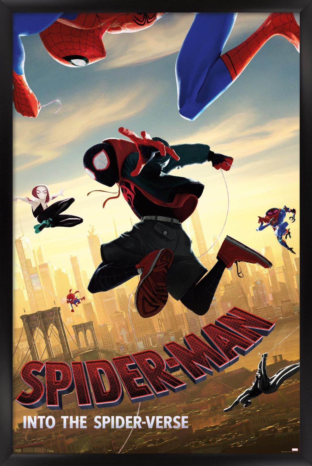 Trends International Marvel Mcu - Spider-Man - Into The Spider-Verse - Dive Wall Poster, 22.375'' X 34'', Black Framed Version