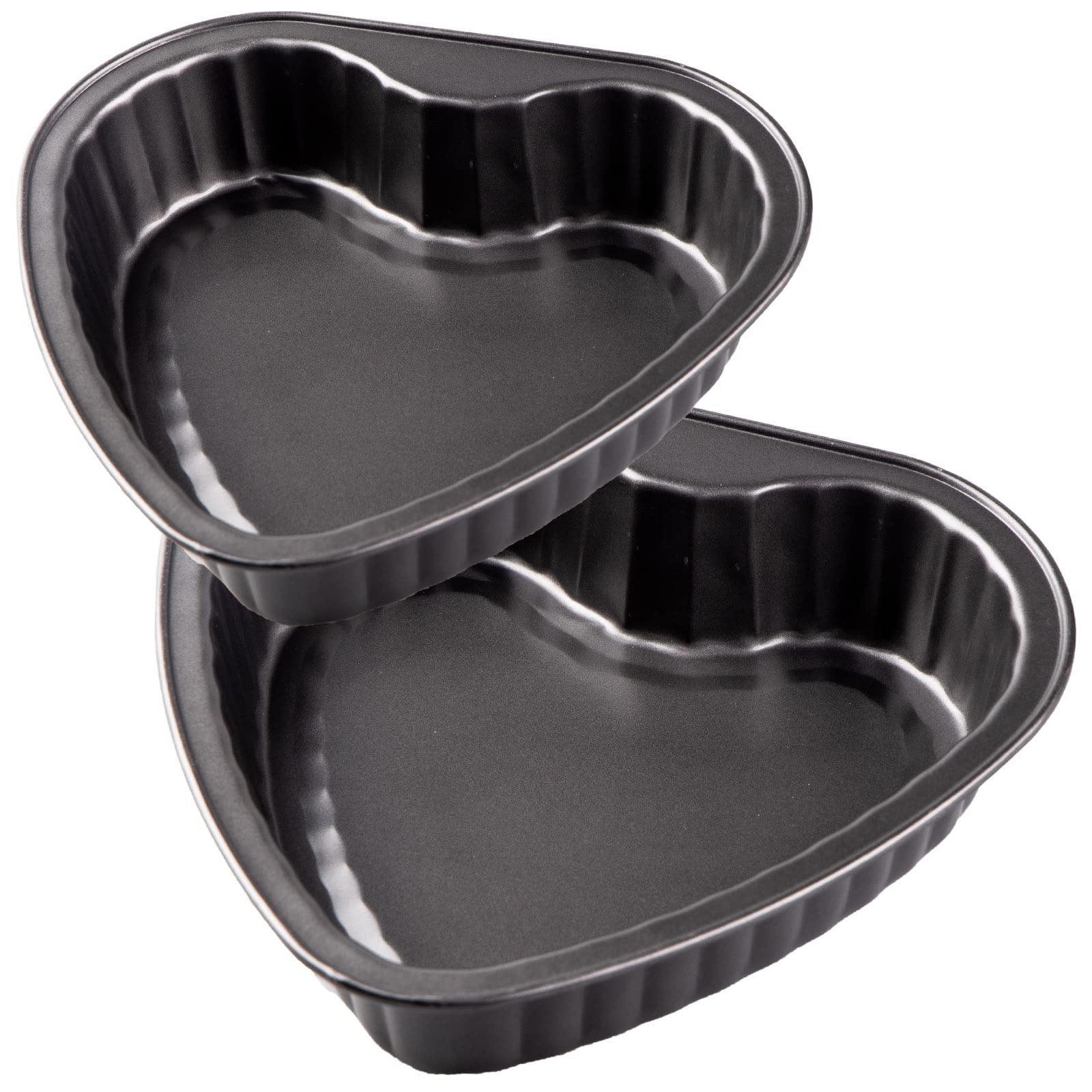 Yomvzake Heart Cake Pan Set Of 2, 8 Inch And 9 Inch Heart Shaped Baking Pan Cookie Pan For Valentine'S Day Baking Wedding Birthd