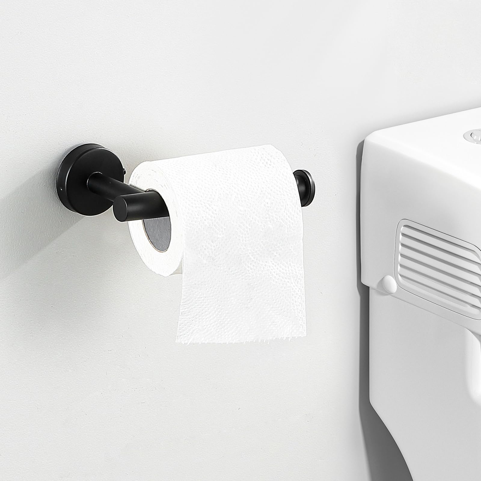 Bathroom Hardware Towel Bar Set - Matte Black Bathroom Accessories Set - Including 16'' Hand Towel Bars - Toilet Paper Holders -