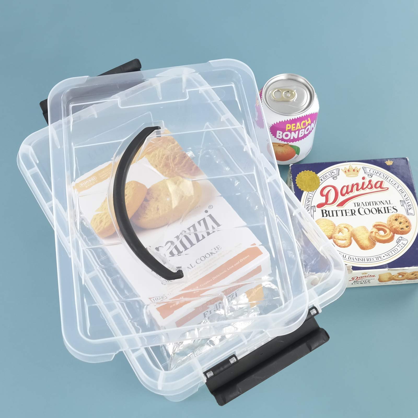 Cadineus 6-Pack Clear Storage Boxes, Latching Storage Bins With Lids, 11.02'' X 7.71'' X 5.7''