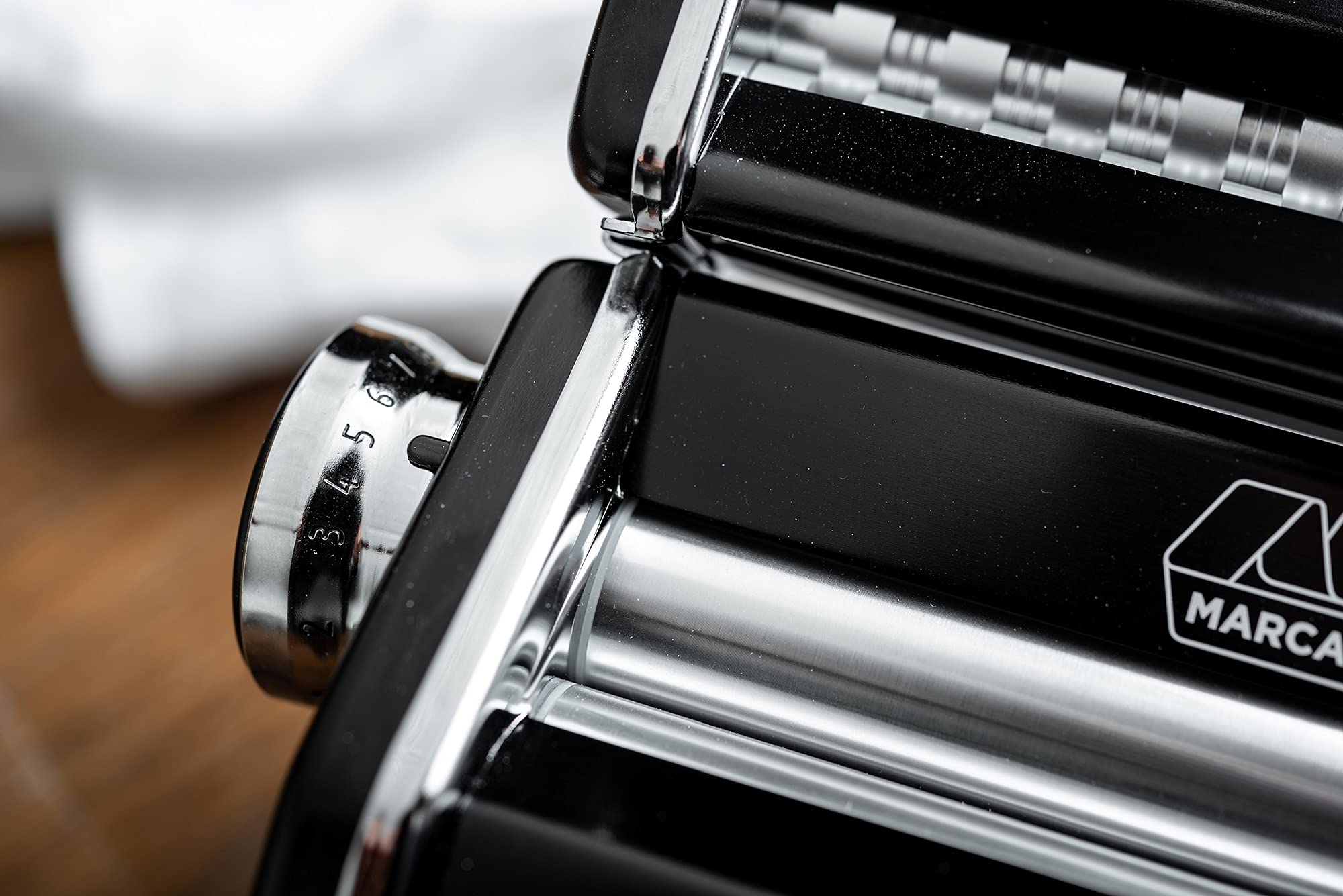 Marcato Atlas Pasta Machine, Made In Italy, Black, Includes Pasta Cutter, Hand Crank, And Instructions