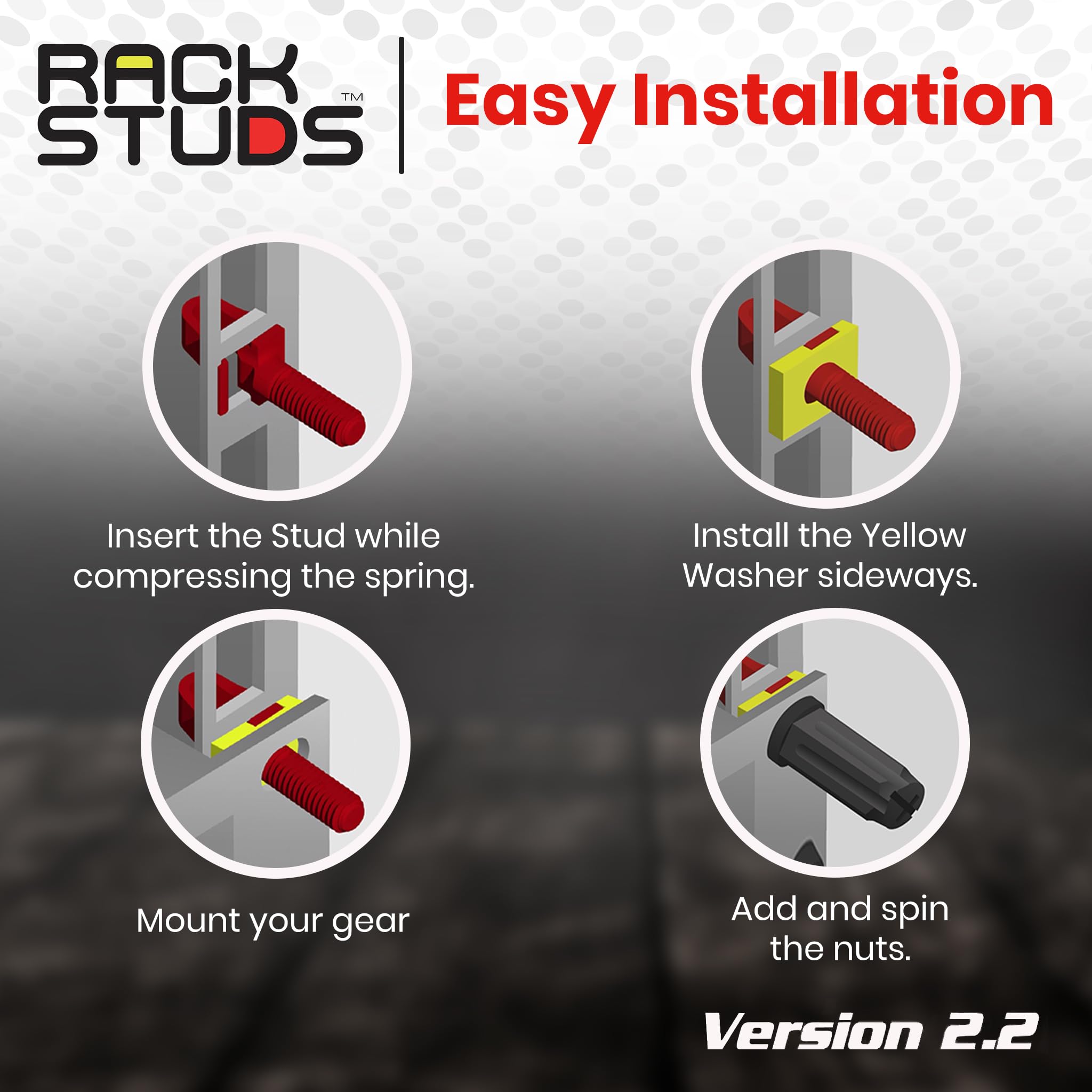 Rackstuds R20 Rack Mount Solution Series Ii - No More Cage Nuts The Easiest And Safest Server Rack Solution In 19 Racks With Squ